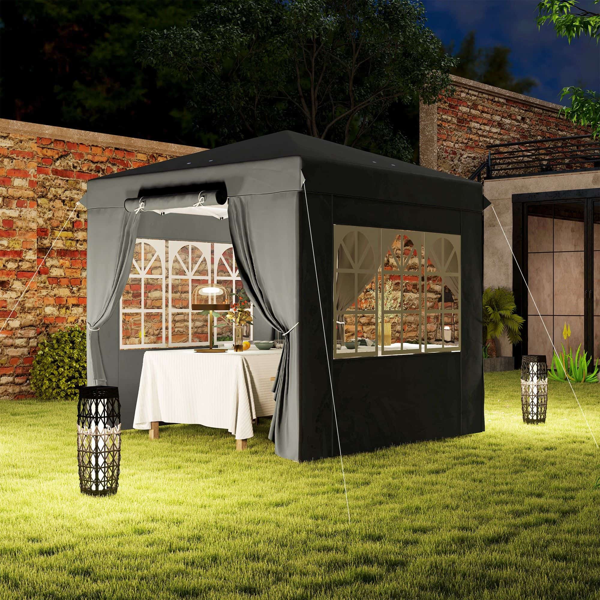 Pop-up Partytent met zijwanden 250x250 cm - Grijs