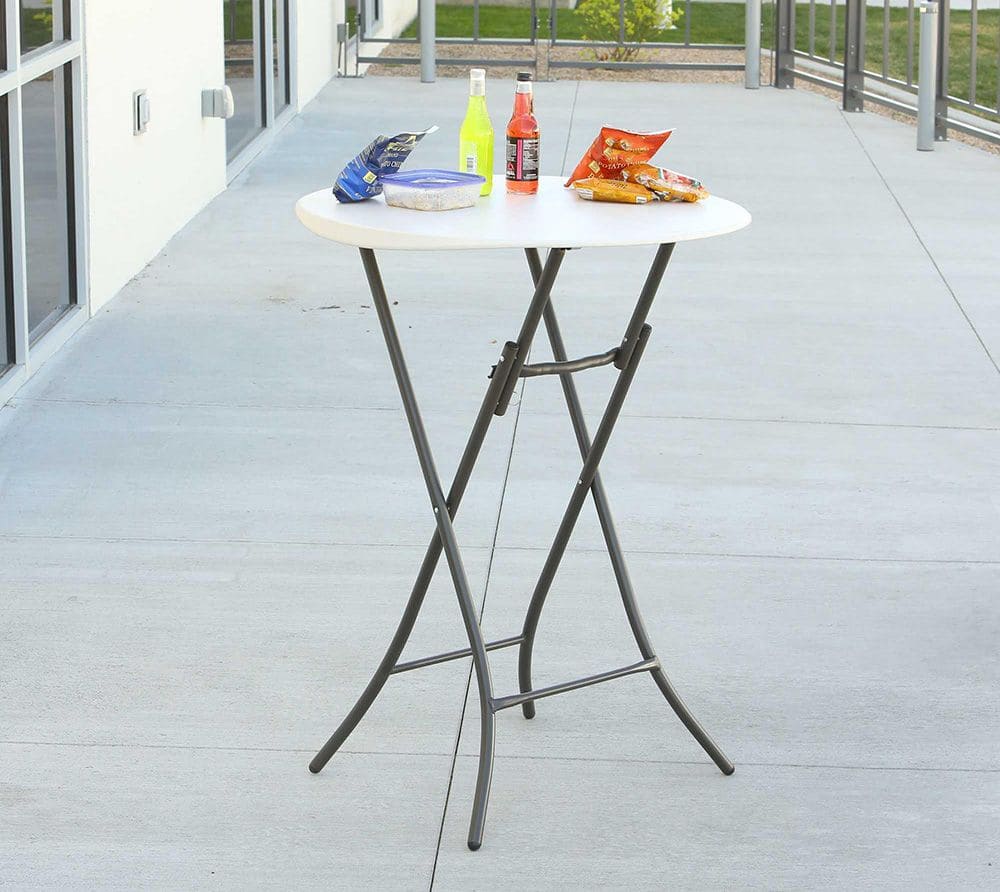 Lifetime® Statafel 110 cm hoog - Stevig Kunststof Ø 84 cm - Wit