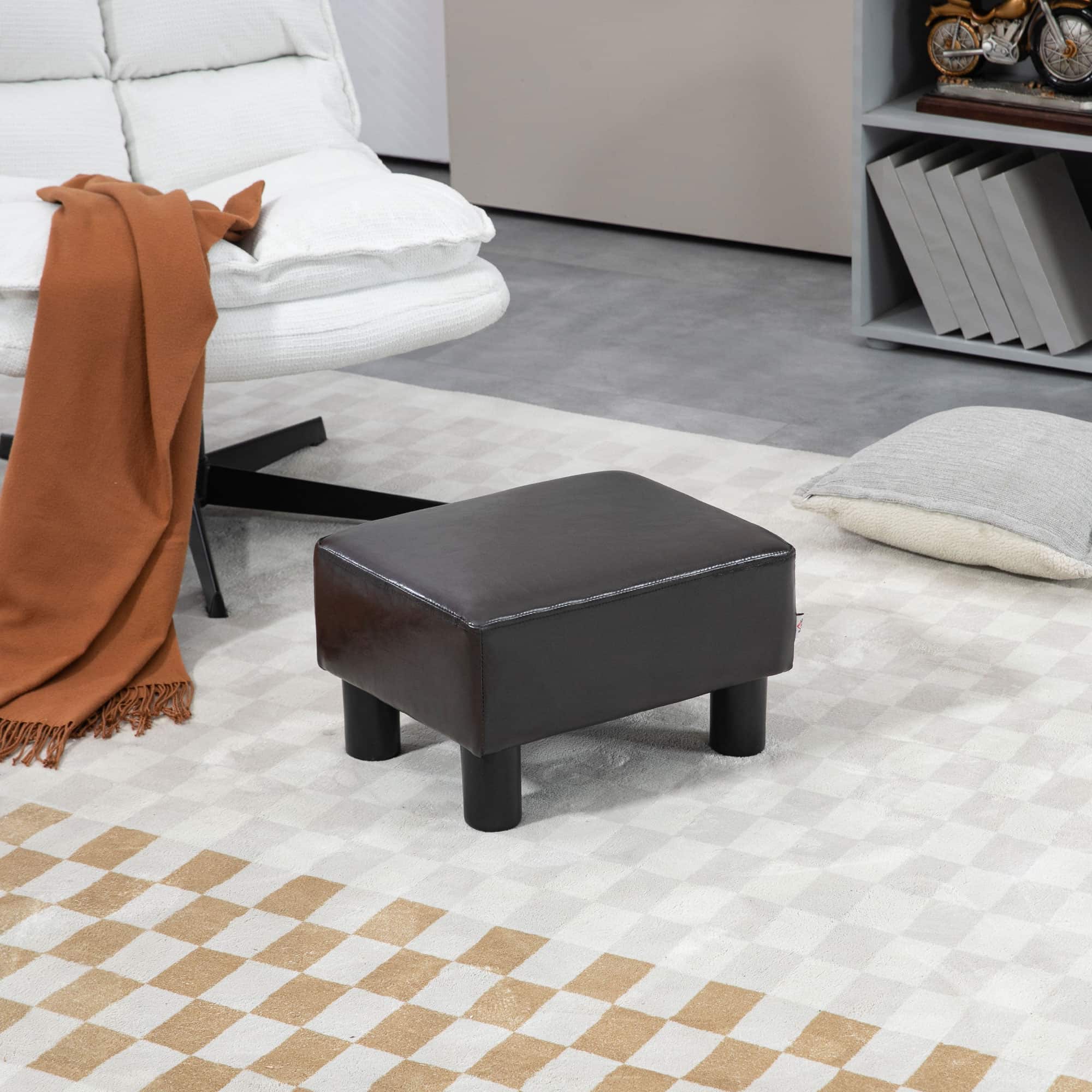 4goodz Hocker met Kunstleer Design - Koffie - 833-666V71