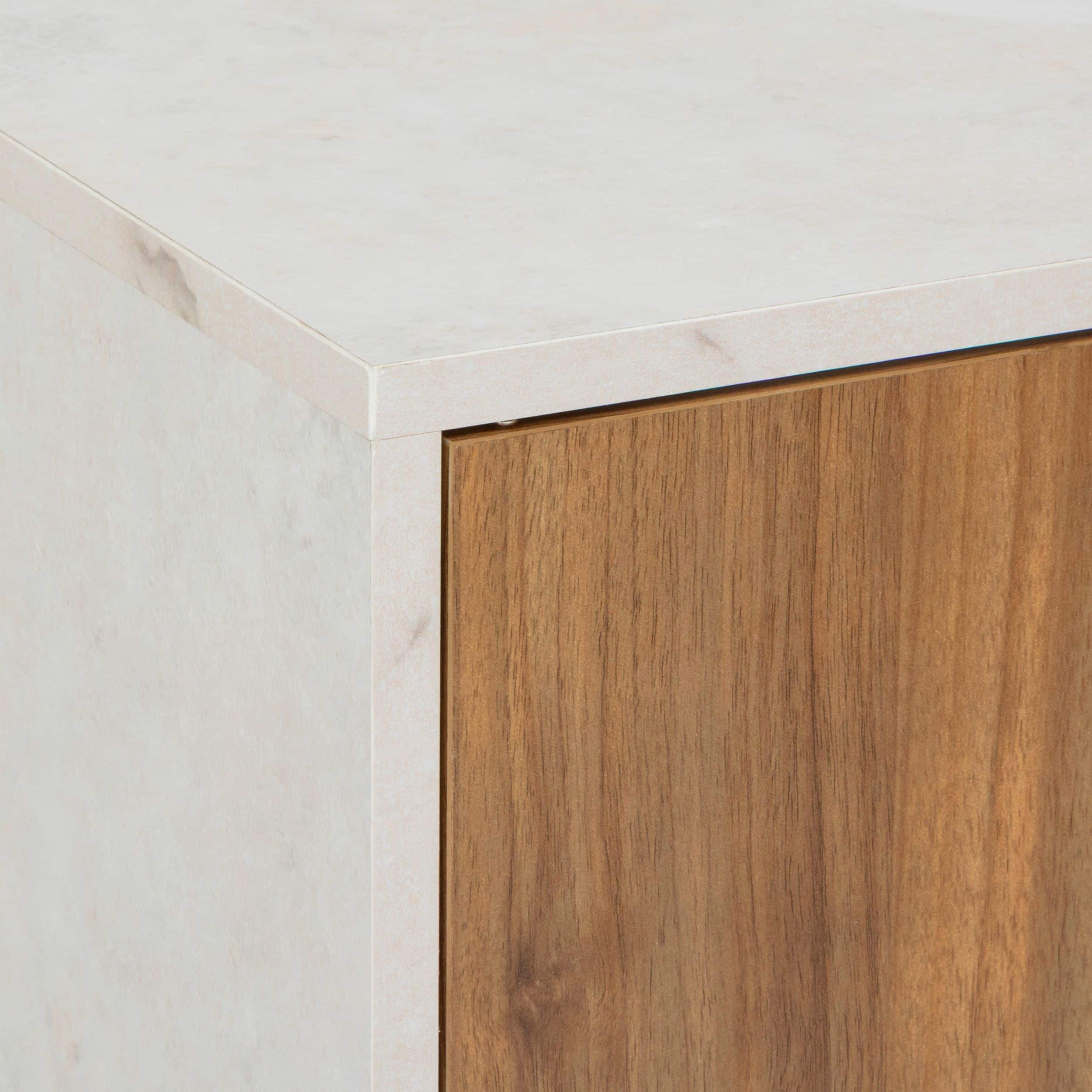 4bathroomz Wastafel Onderkast met Uitsparing Lugano - marmer/houtlook