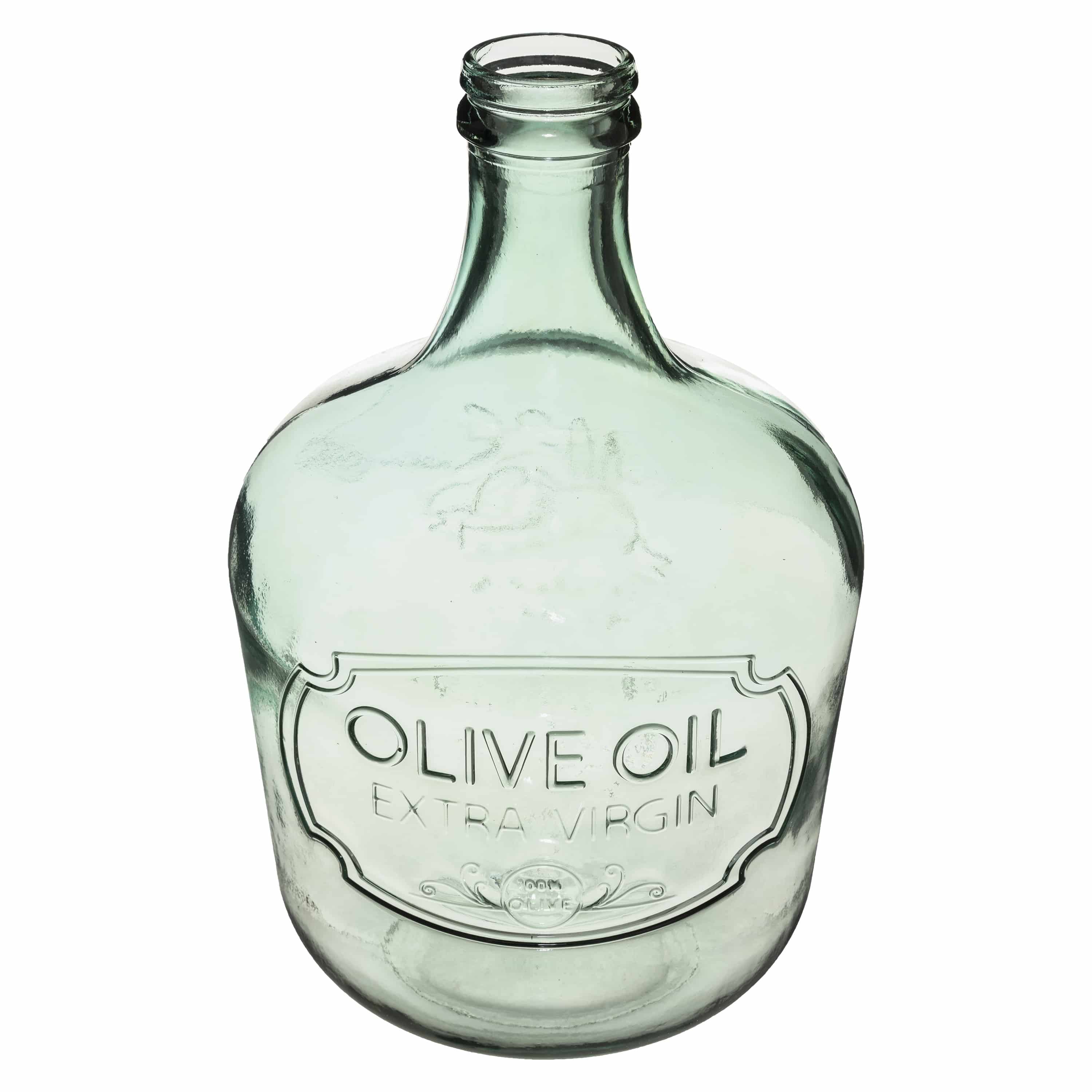 4goodz Olive Glazen Vaas van Gerecycled glas 27x42 cm - zeegroen