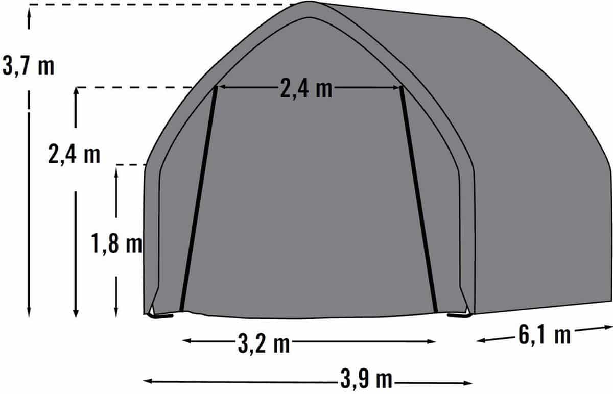 ShelterLogic® Gereedschapsschuur Folietent SL62706 - 610x390x370 cm ShelterLogic® Gereedschapsschuur Folietent SL62706 - 610x390x370 cm
