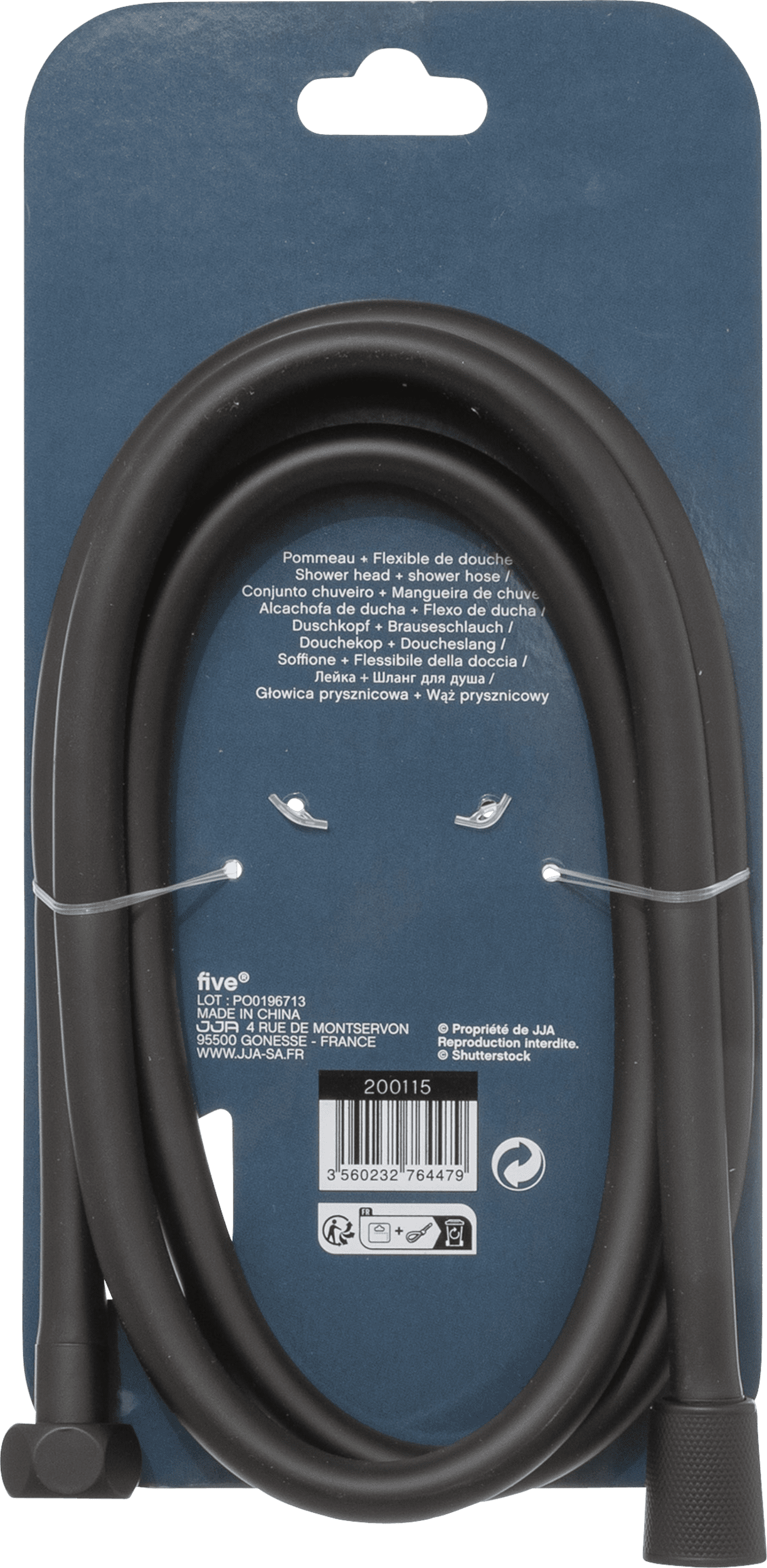 5Five® Handdouche 5 standen met Doucheslang zwart 5Five® Handdouche 5 standen met Doucheslang zwart