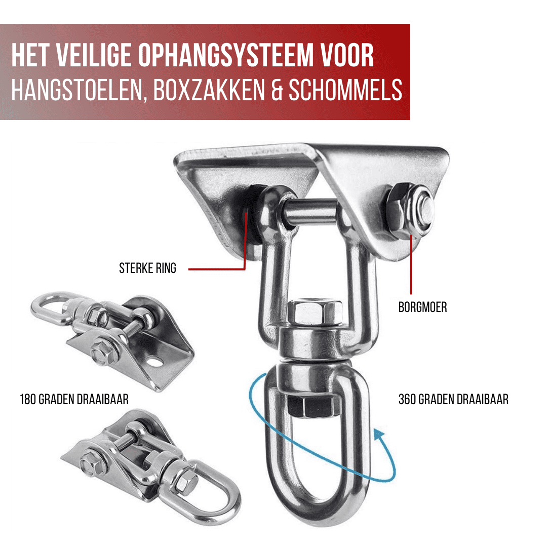 4gardenz® RVS Roterend Hangstoel/Bokszak Plafond Bevestiging