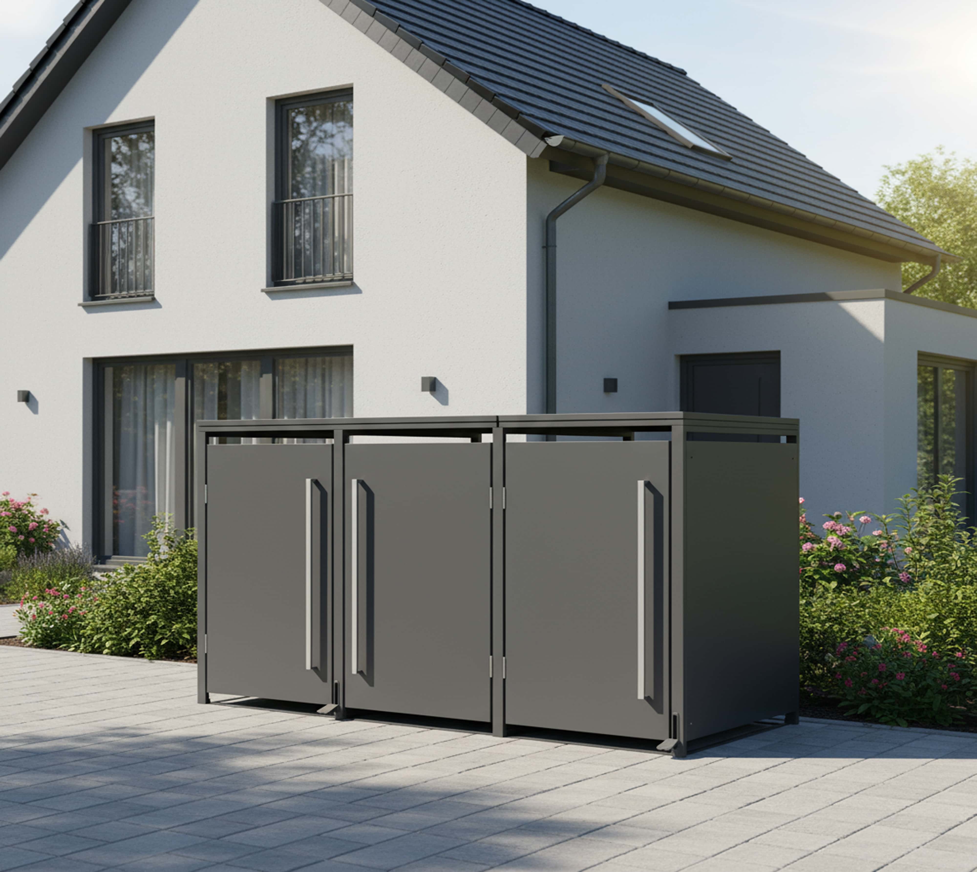 Westmann Pedura-3 Metalen Containerombouw met Pedaal bediening - 3 kliko's - Antraciet