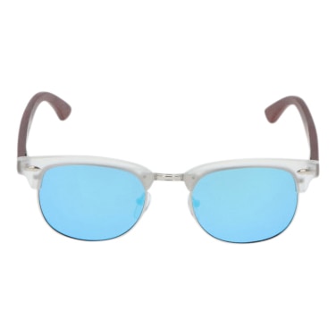 5one® Capri Blue - blauwe lens - transparant frame - clubmastermodel