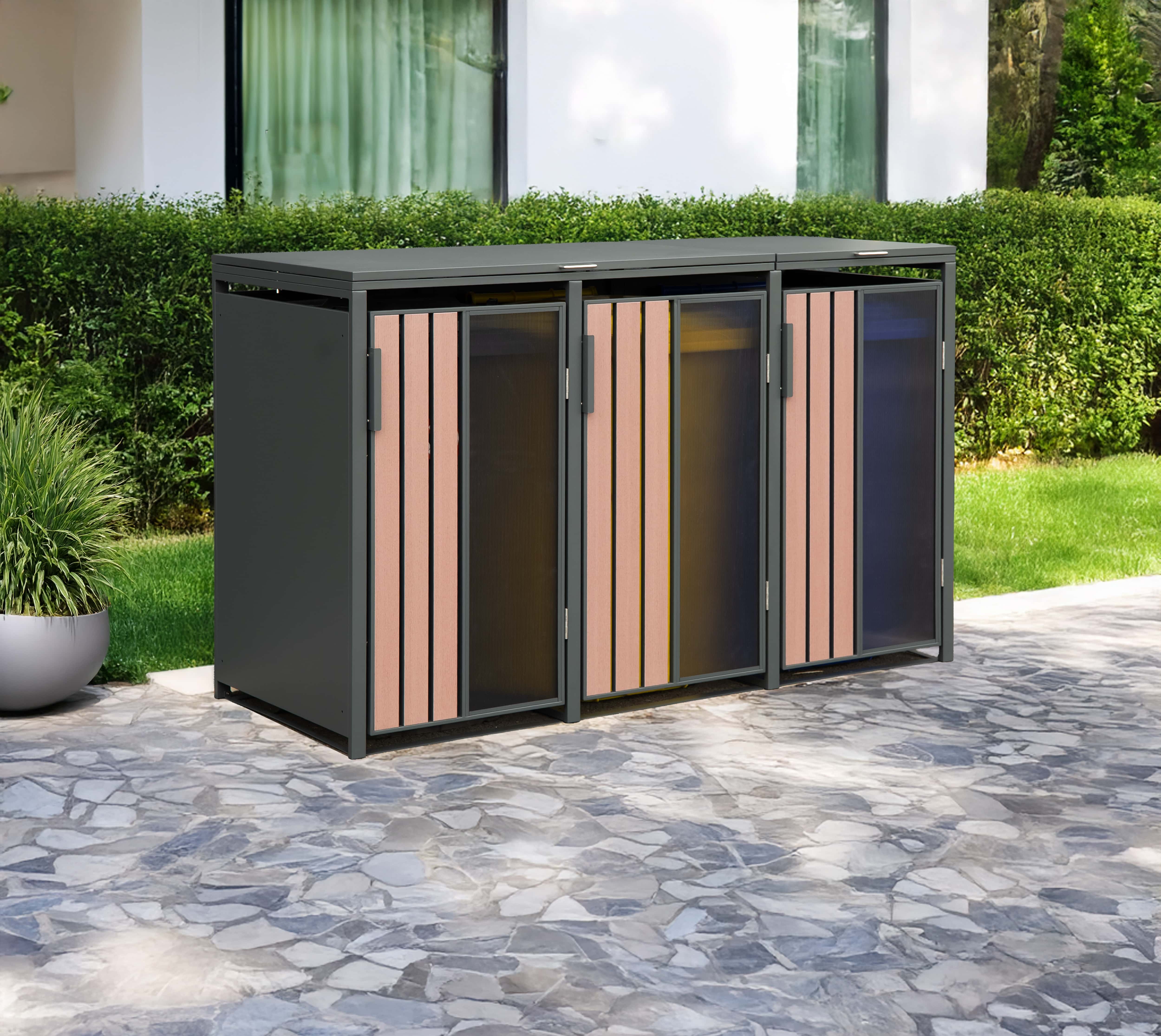 Westmann Status-3 Metalen Containerombouw voor 3 kliko's - Houtlook