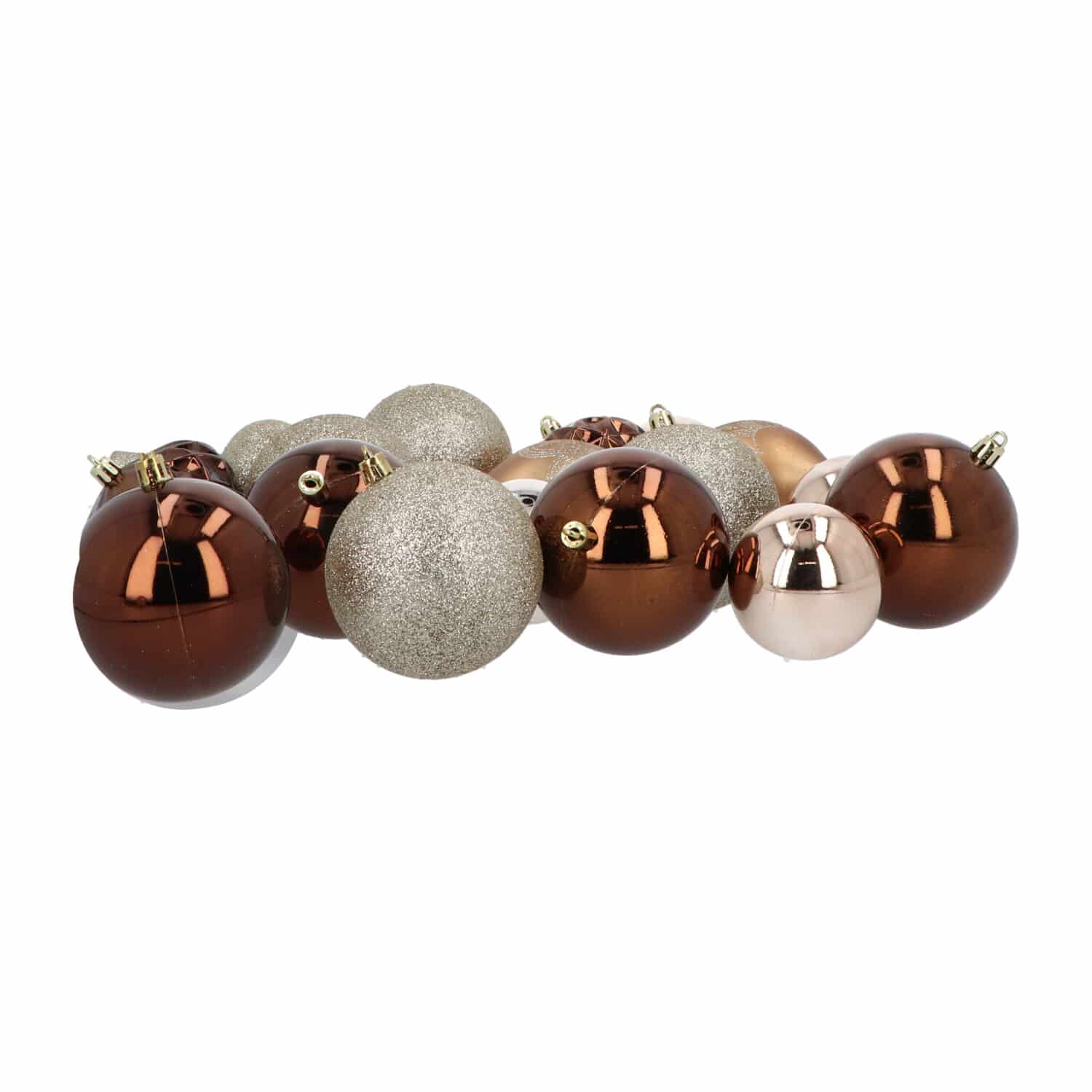 19-delige Decoratieve Kerstballen-set Champagne/Bruin