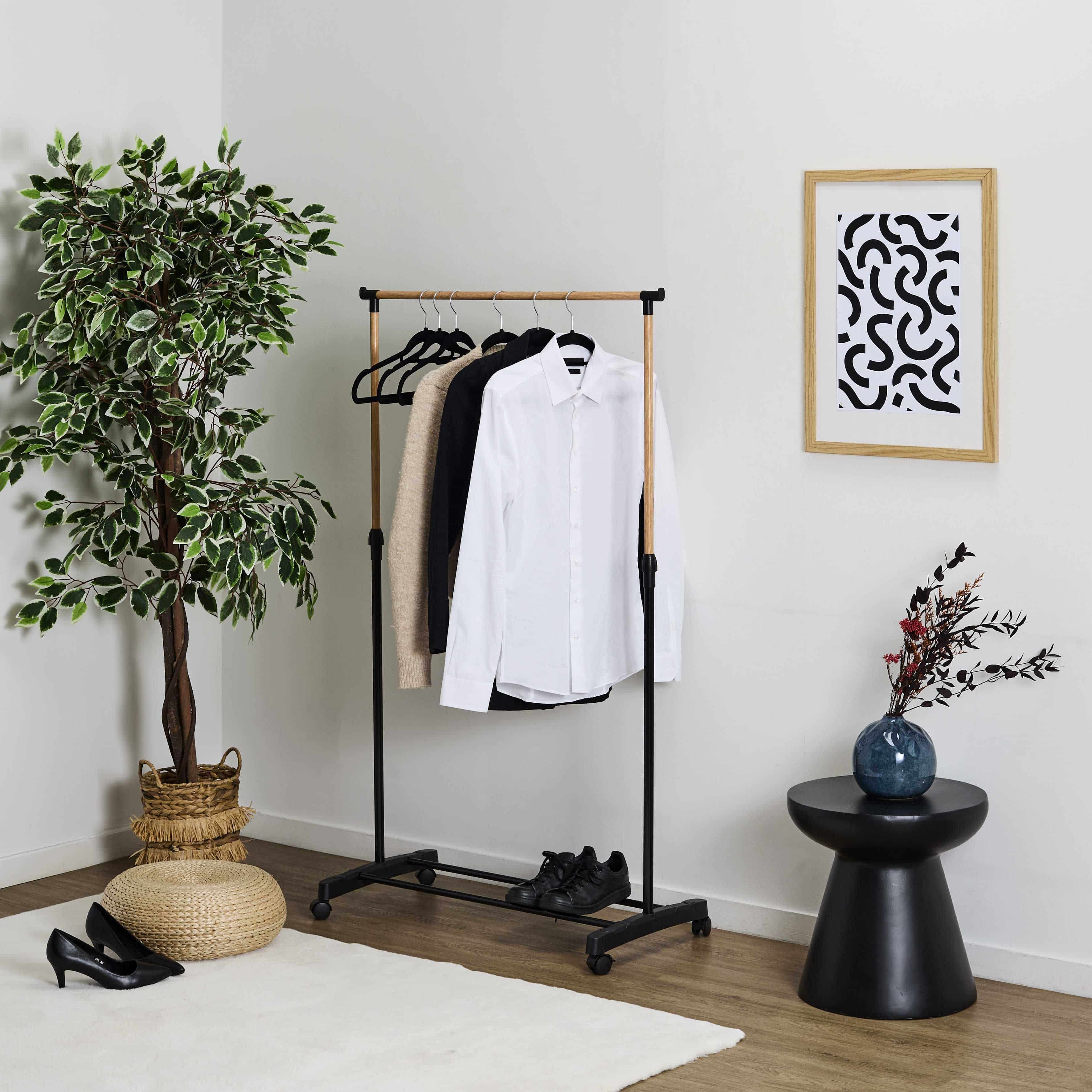 4goodz Kledingrek Verrijdbaar en Hoogteverstelbaar - zwart/Bruin 4goodz Kledingrek Verrijdbaar en Hoogteverstelbaar - zwart/Bruin