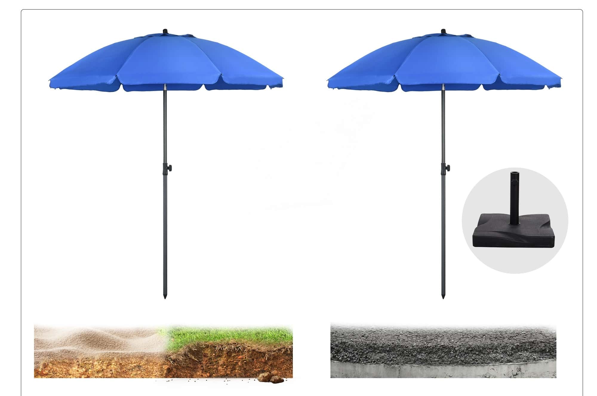 4goodz Strandparasol met Windvanger - Kantelbaar - UV50+ - Blauw