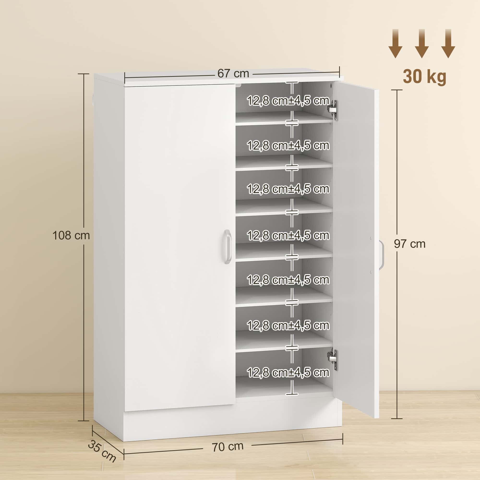 4goodz Grote Schoenenkast 7 planken - soft-close - voor 21 paar - wit 4goodz Grote Schoenenkast 7 planken - soft-close - voor 21 paar - wit