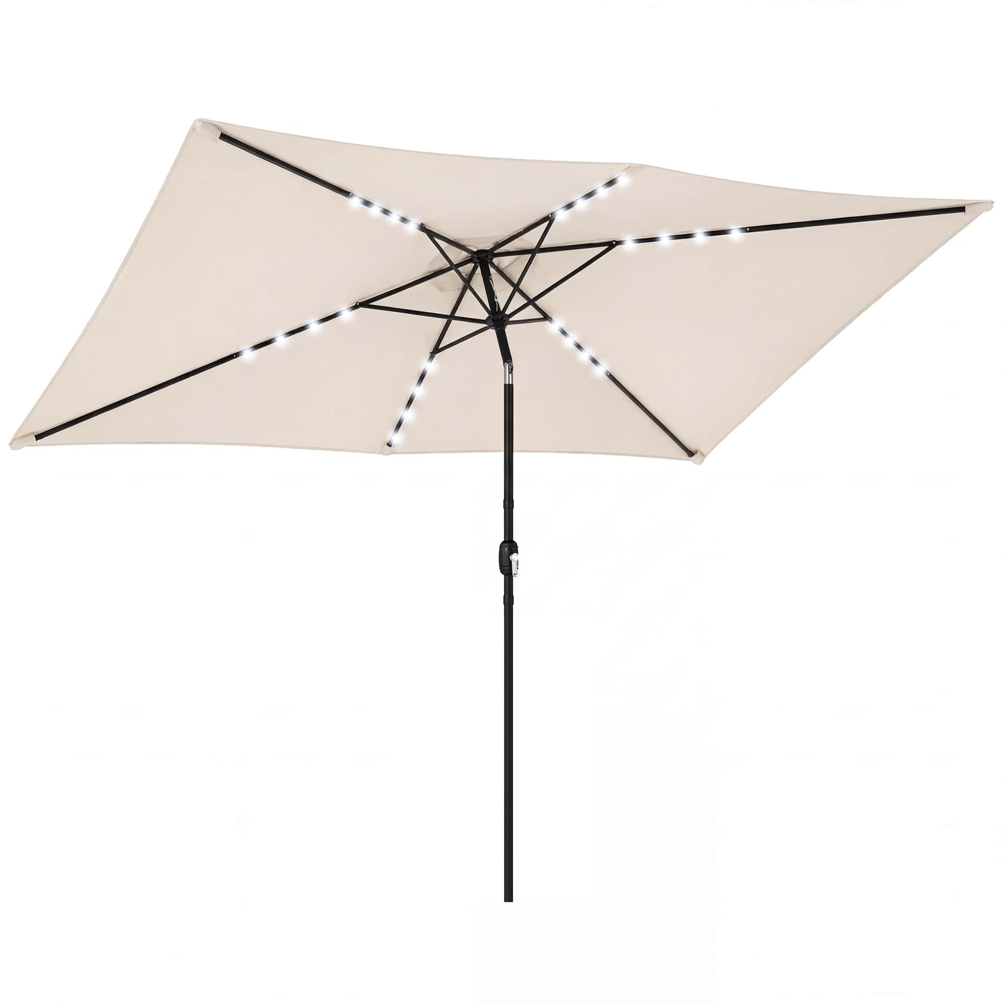 4goodz Parasol met LED zonne-energie Verlichting ca. 200x300 cm met - Creme