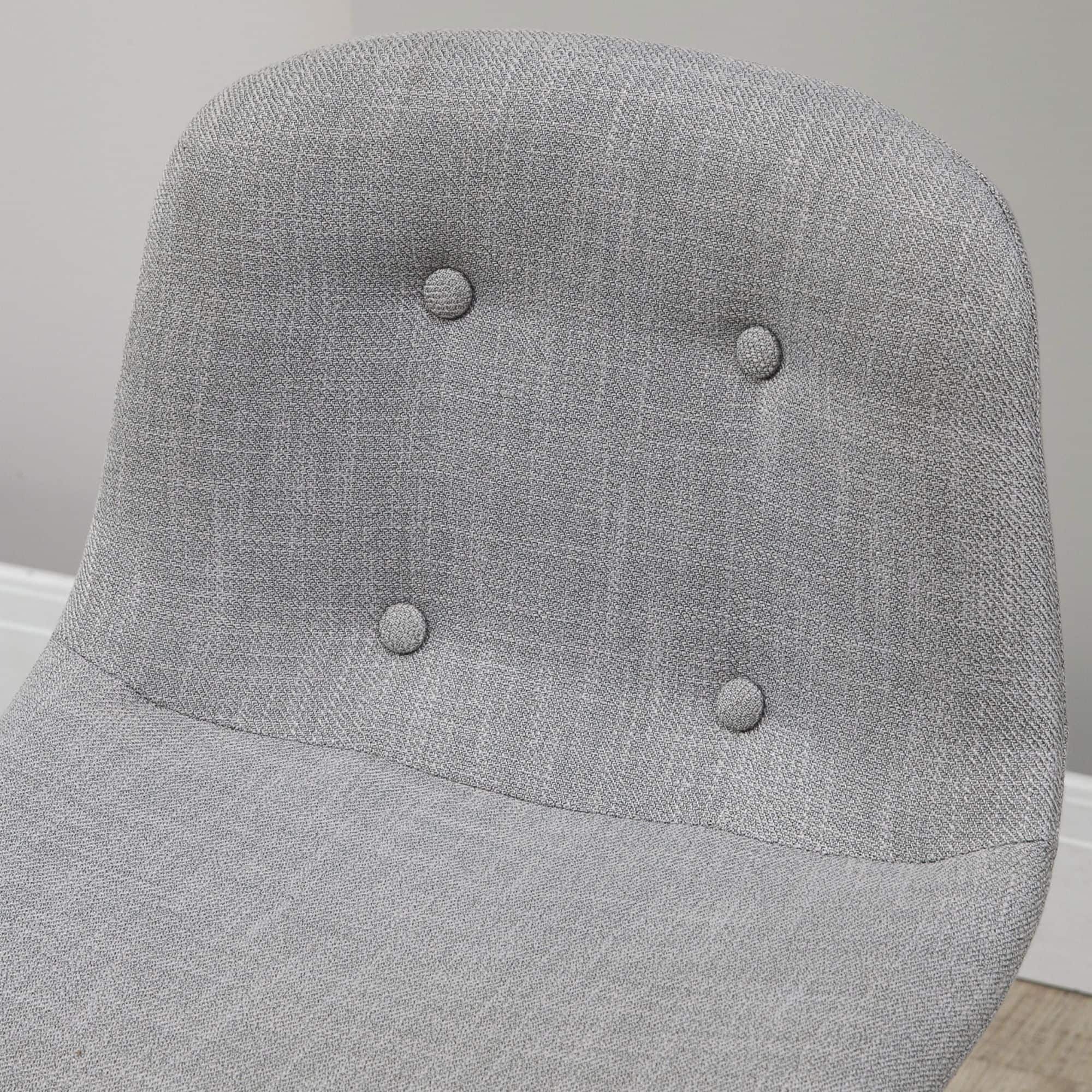 5-delige Bartafel met 4 Stoelen - Comfortabele Dikke Linnenlook Stoelbekleding - Grijs