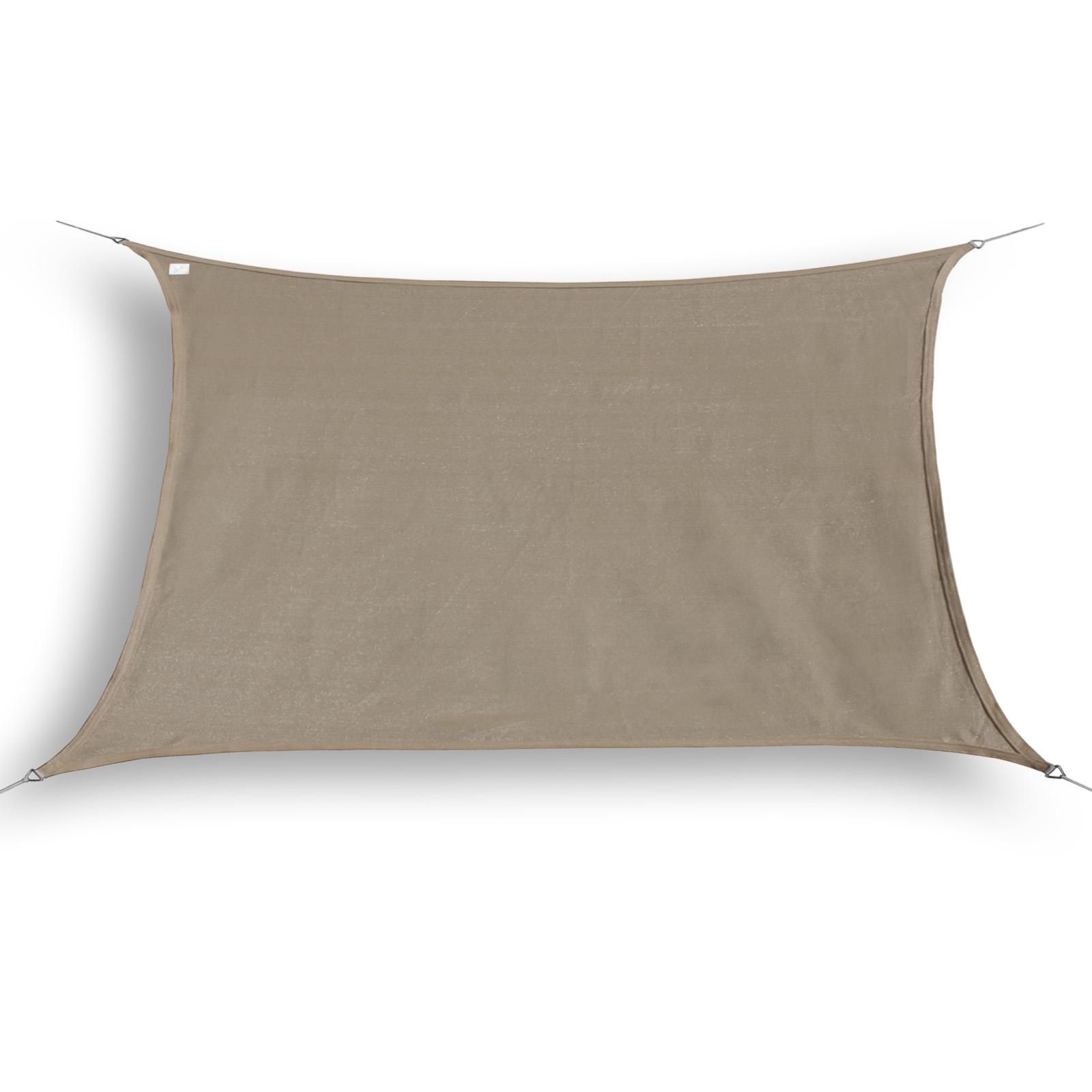 hanSe® Schaduwdoek Rechthoek Waterdoorlatend 6x7 m Zonnedoek Taupe