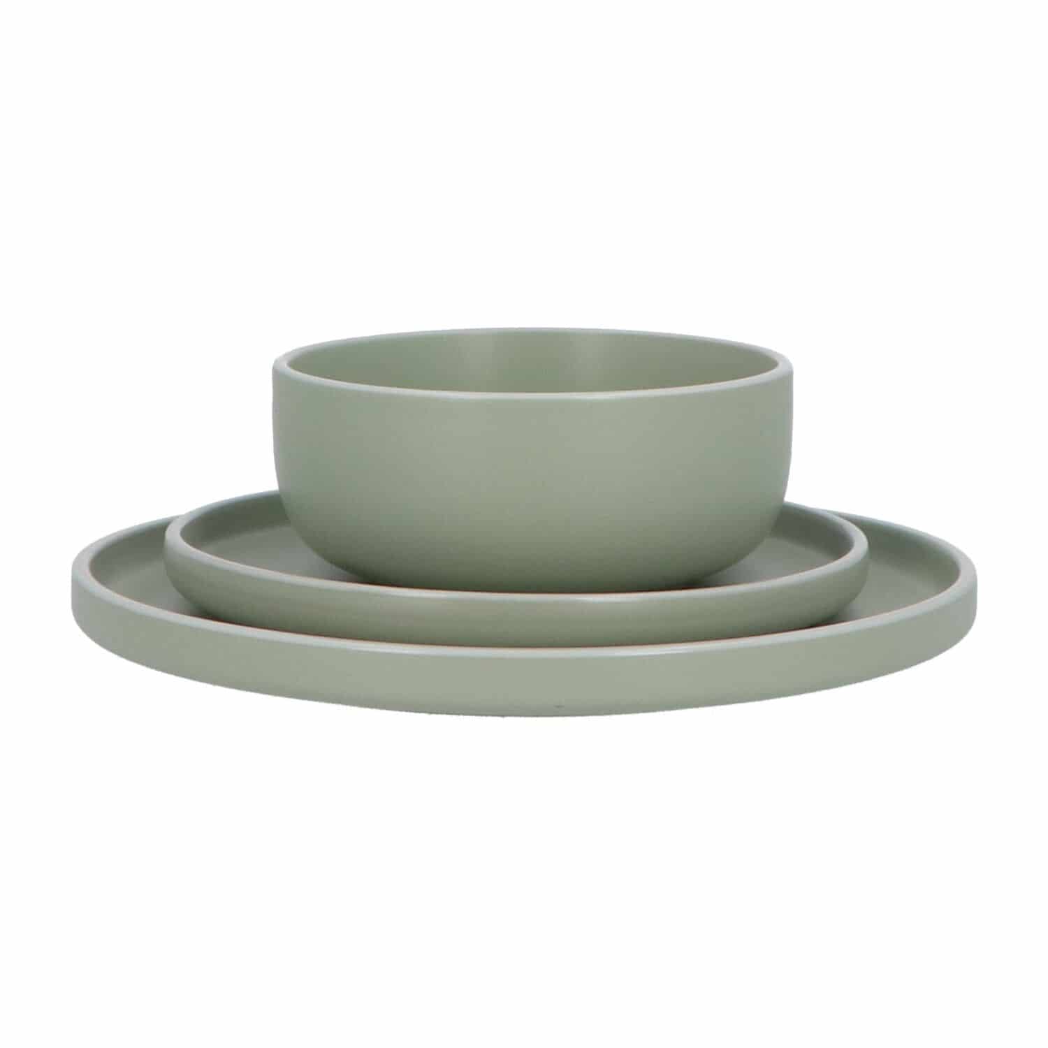 6 persoons Servies 18 delig Nordic style Keramiek - groen/wit