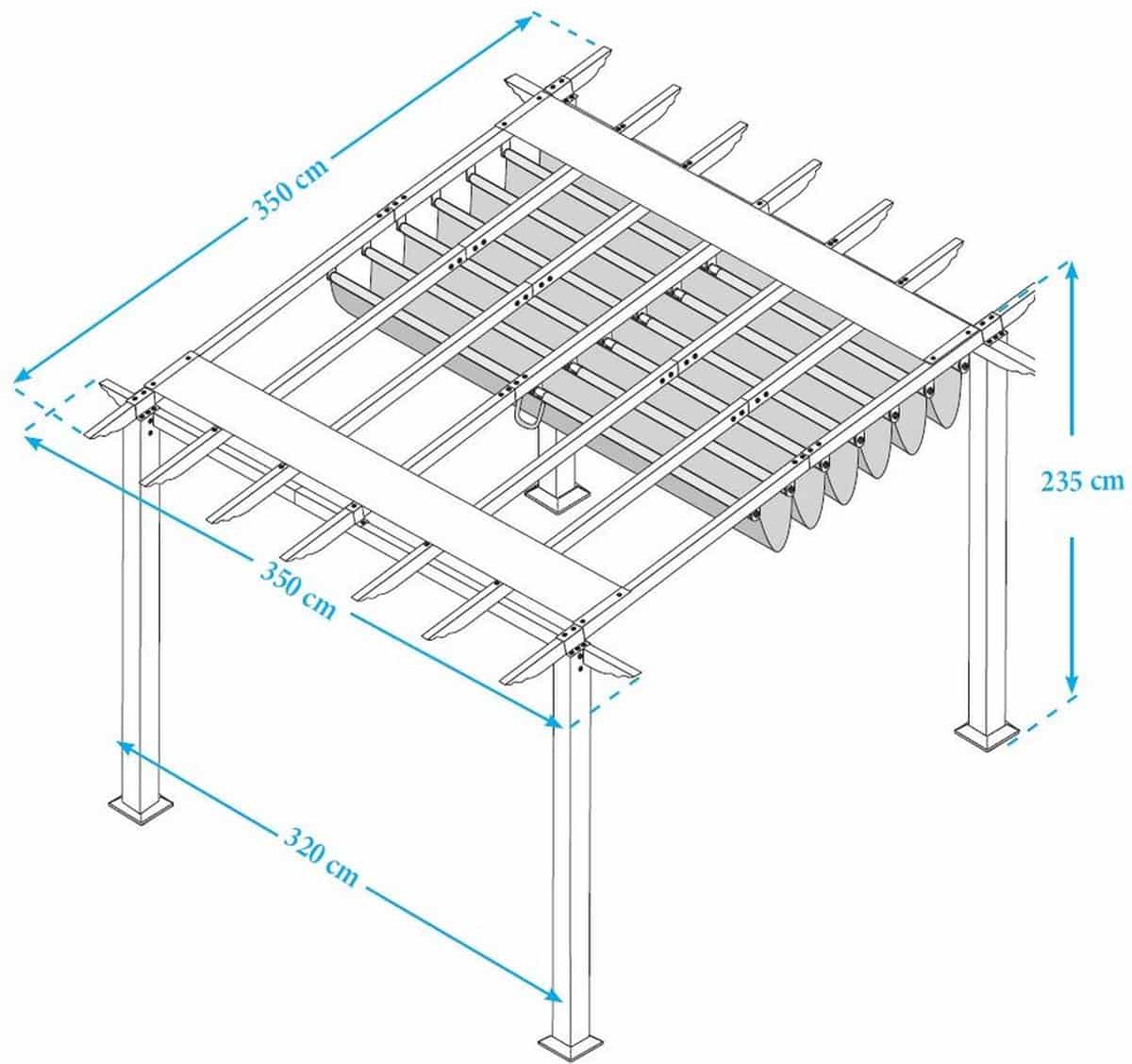 Paragon Outdoor Aluminium Paviljoen - Pergola - 350x350x235 cm