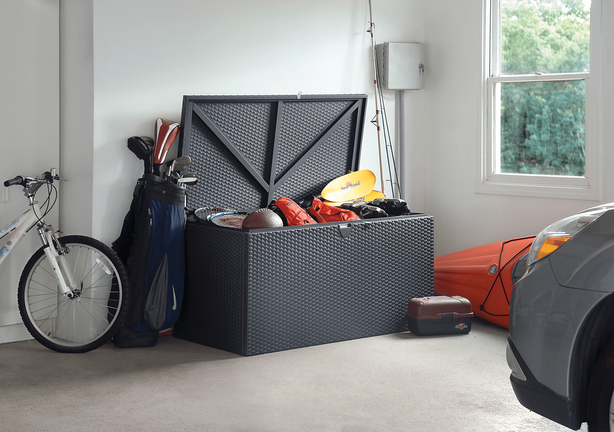 Lifetime® Kunststof Kussenbox staal 509 Ltr - 132x70x67cm - Antraciet