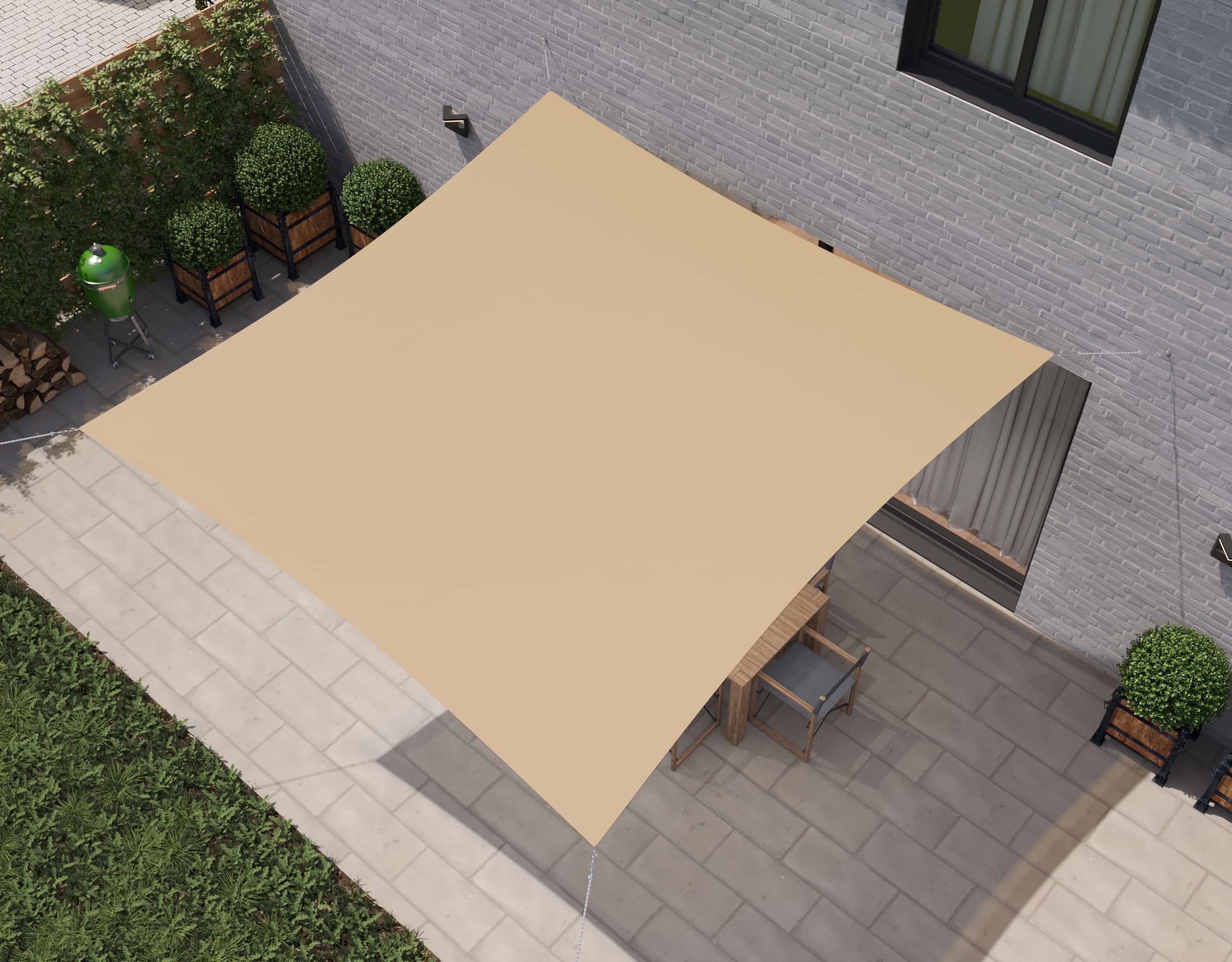 hanSe® Schaduwdoek Vierkant Waterdoorlatend 3,6x3,6 m Zonnedoek Zand hanSe® Schaduwdoek Vierkant Waterdoorlatend 3,6x3,6 m Zonnedoek Zand