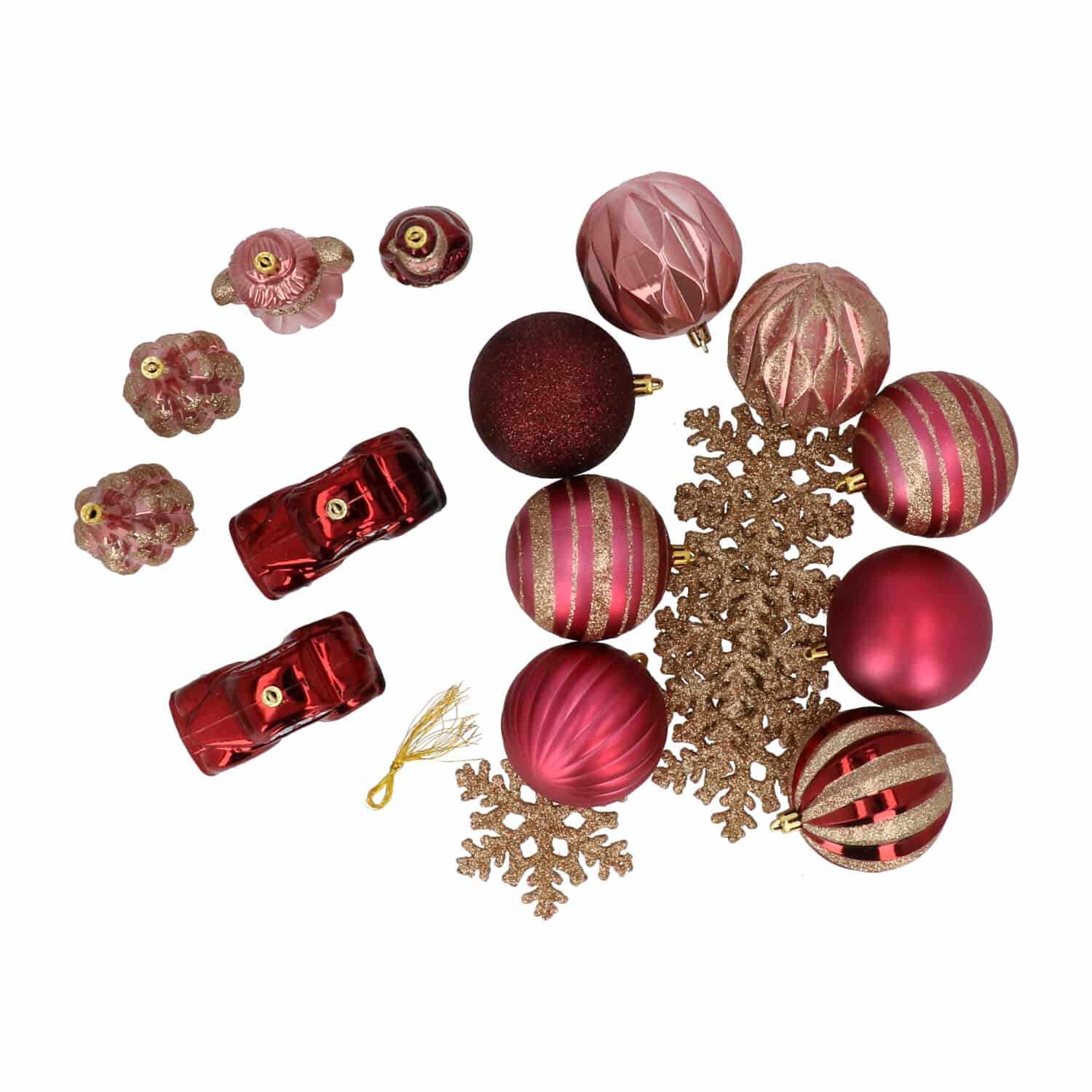 4goodz 20-delige decoratieve kerstballenset Champ/roze - binnen/buiten