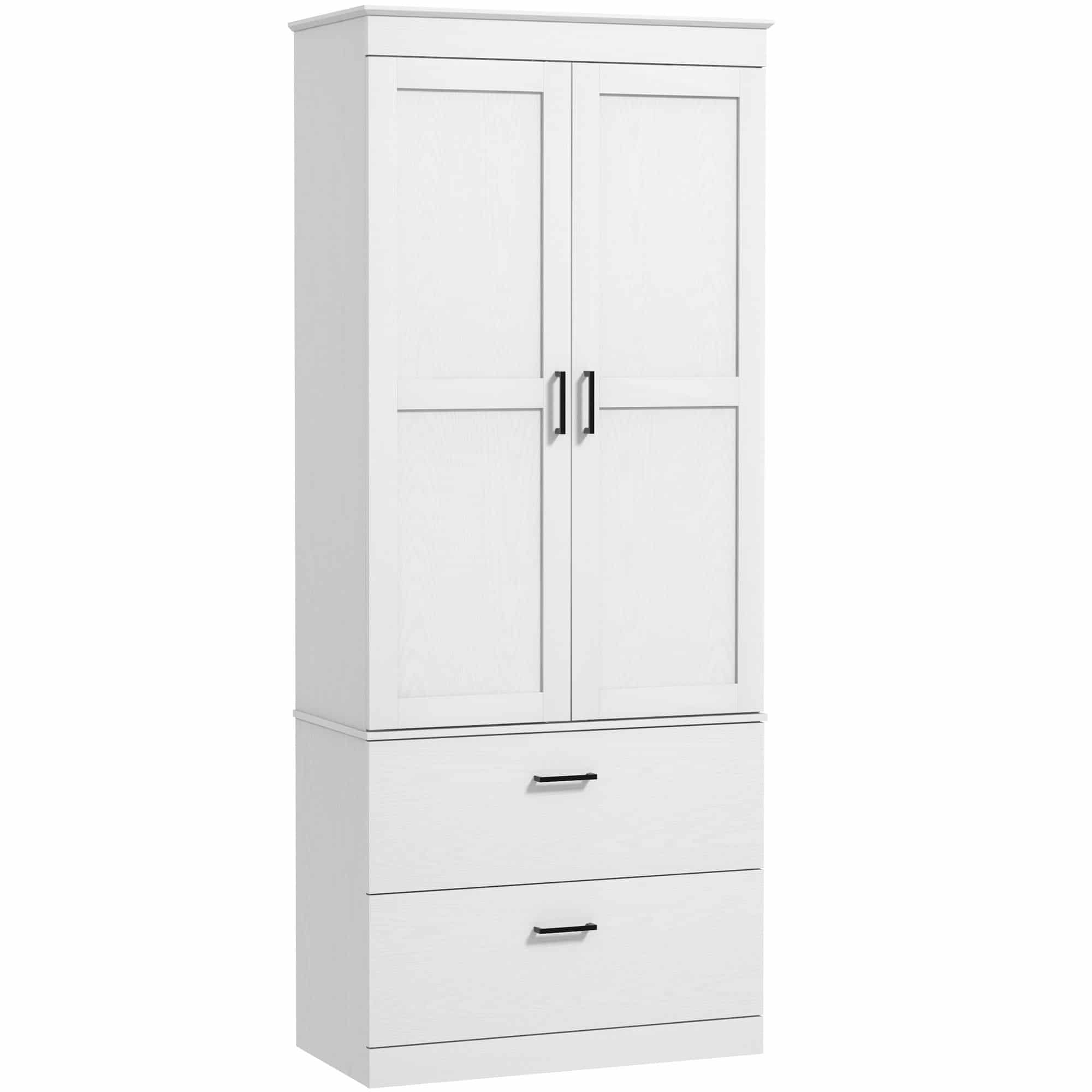 Moderne Keukenkast Voorraadkast met Verstelbare Schappen - Wit Moderne Keukenkast Voorraadkast met Verstelbare Schappen - Wit