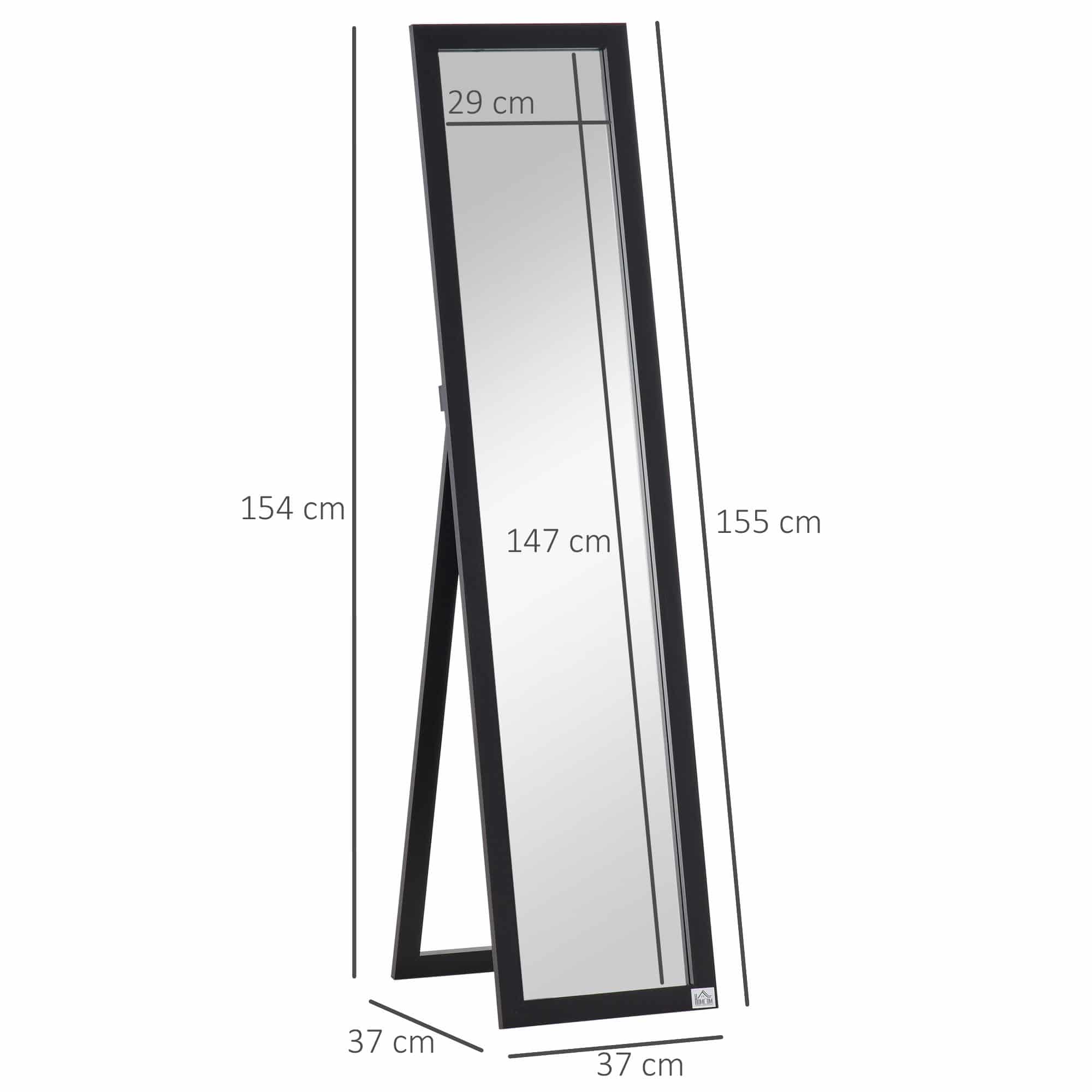4goodz Passpiegel 154 cm - te gebruiken Vrijstaand of met Wandmontage