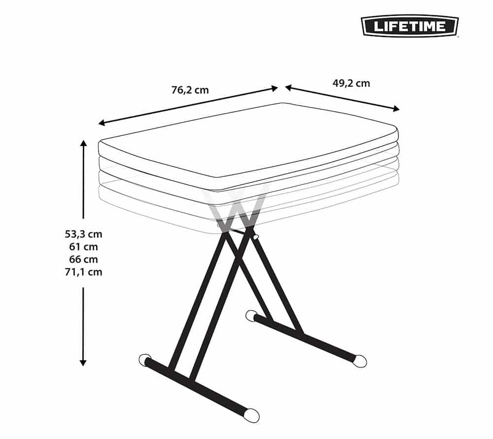 Lifetime® Opvouwbare Campingtafel Bijzettafel Hoogte Verstelbaar - 49x76x53 cm Lifetime® Opvouwbare Campingtafel Bijzettafel Hoogte Verstelbaar - 49x76x53 cm