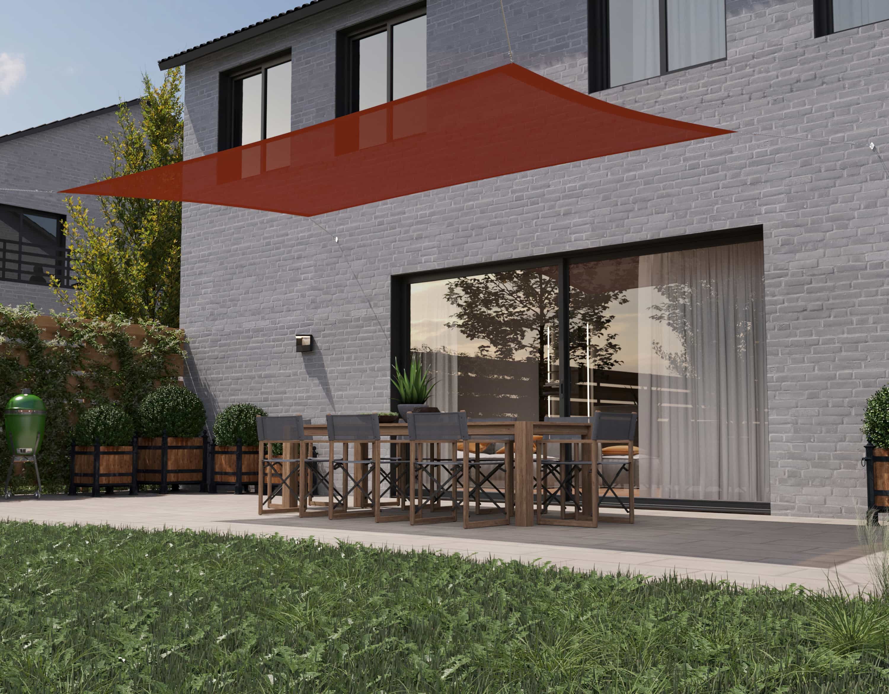 hanSe® Schaduwdoek Rechthoek Waterdoorlatend 4x6 m Zonnedoek Terra