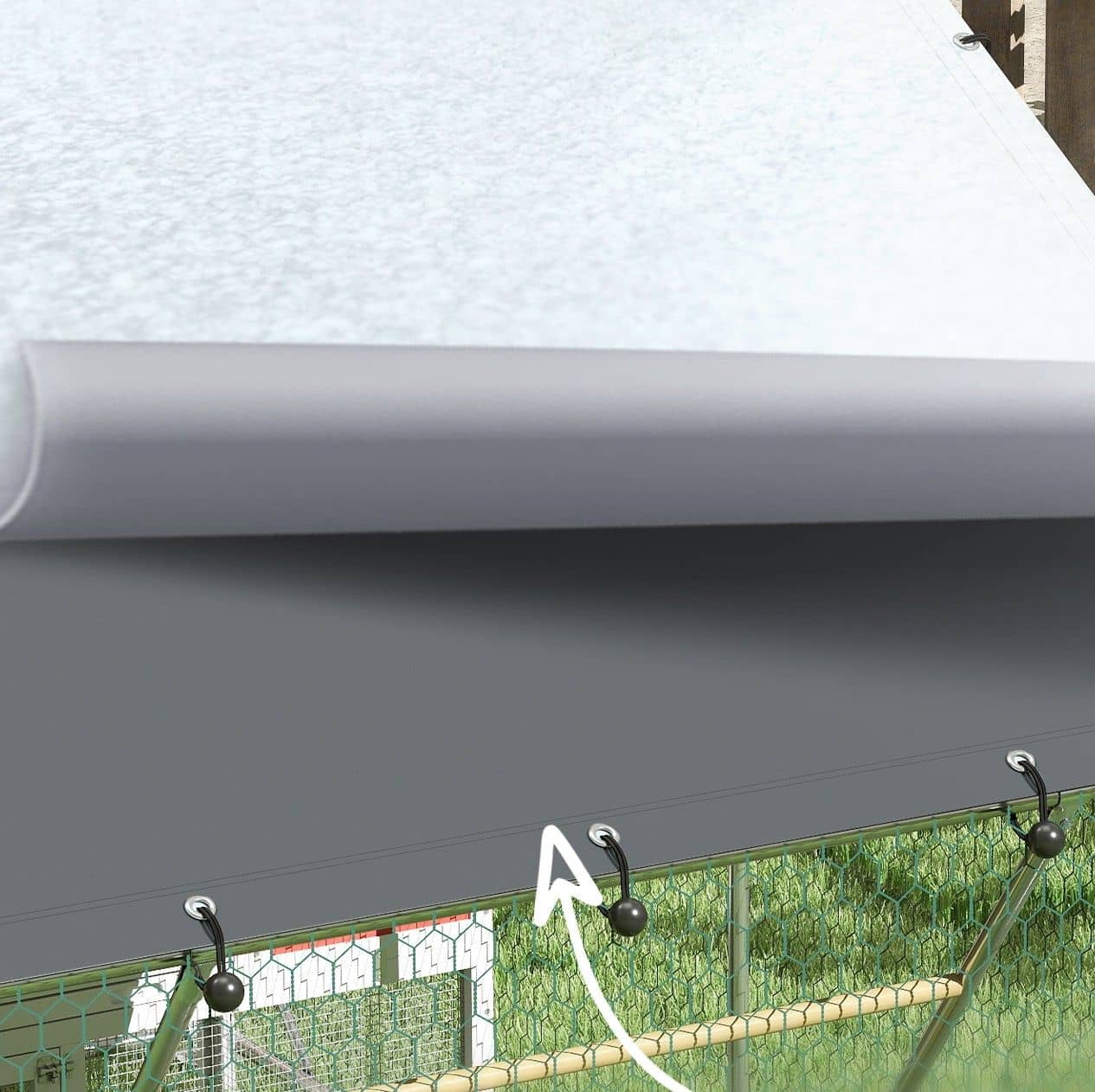 4goodz Kippenren met UV-bestendig zeil en stalen gaas voor 6-8 kippen 4goodz Kippenren met UV-bestendig zeil en stalen gaas voor 6-8 kippen