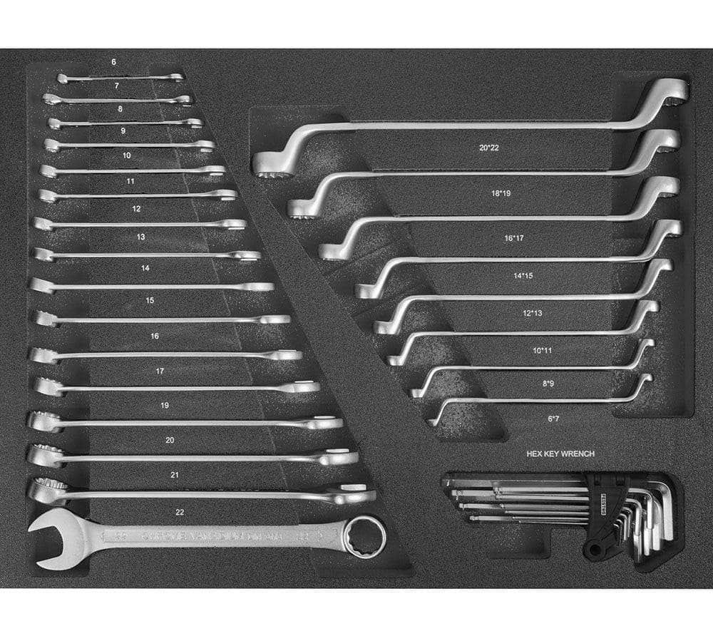 Feistos Mento1 Werkplaatswagen uitgerust met 158 ​​onderdelen - Zwart