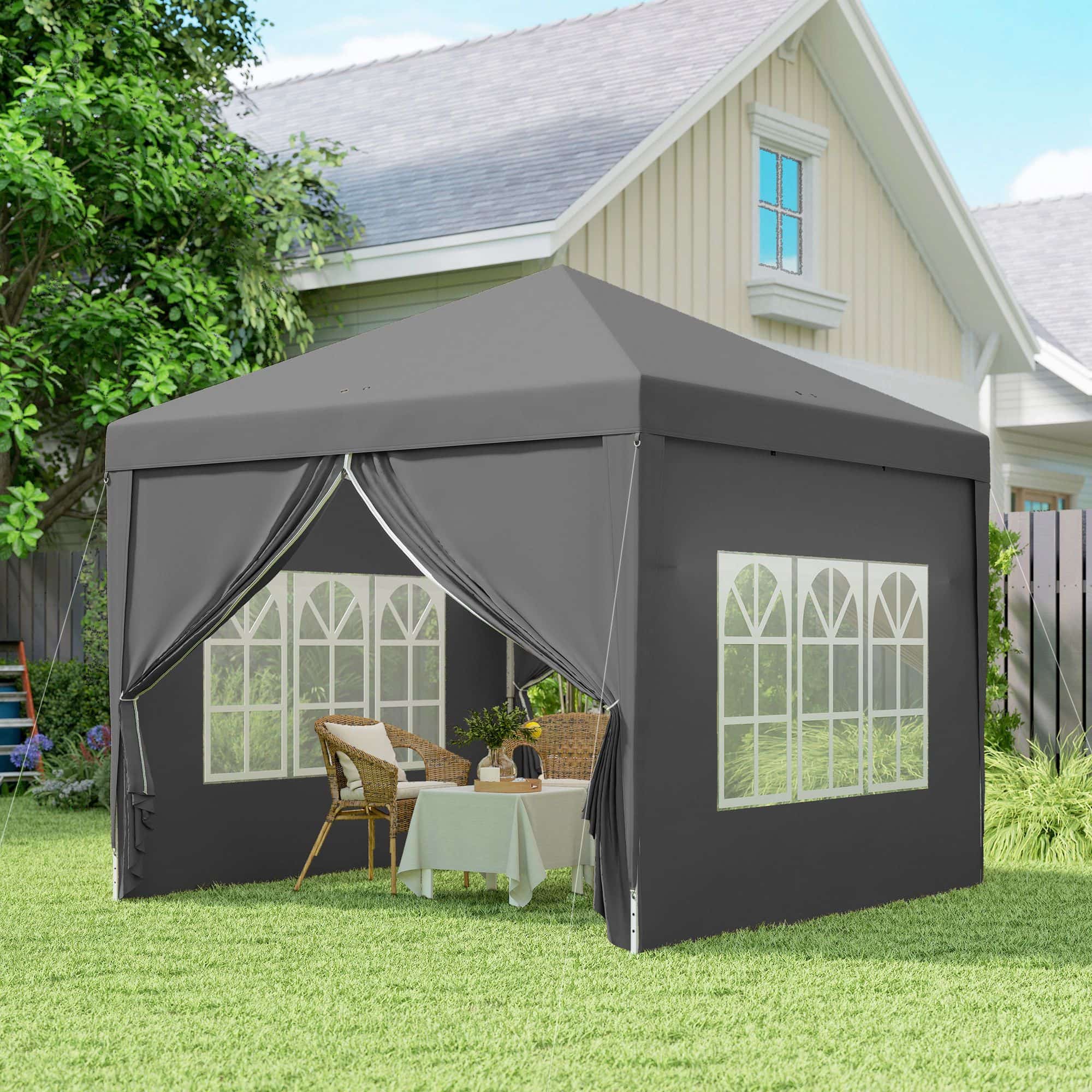 4goodz Partytent 3x3 m - Opvouwbaar met 4 Zijwanden - Grijs 4goodz Partytent 3x3 m - Opvouwbaar met 4 Zijwanden - Grijs