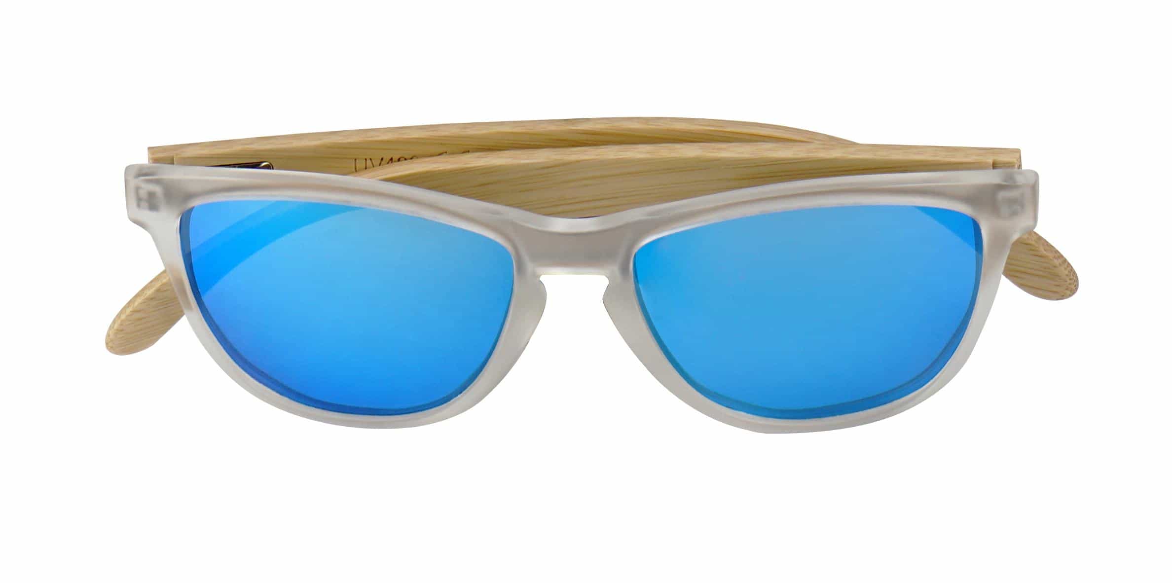5one® Java Matt Clear Ice Blue - Bamboe Zonnebril