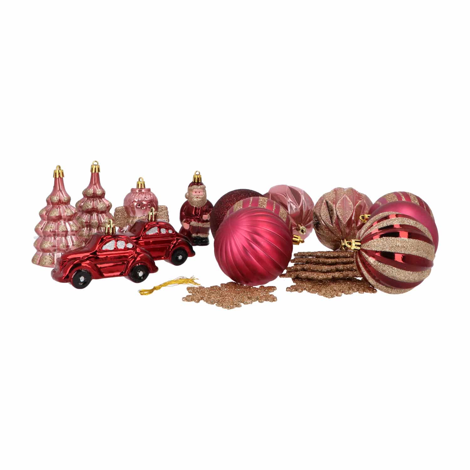 4goodz 20-delige decoratieve kerstballenset Champ/roze - binnen/buiten