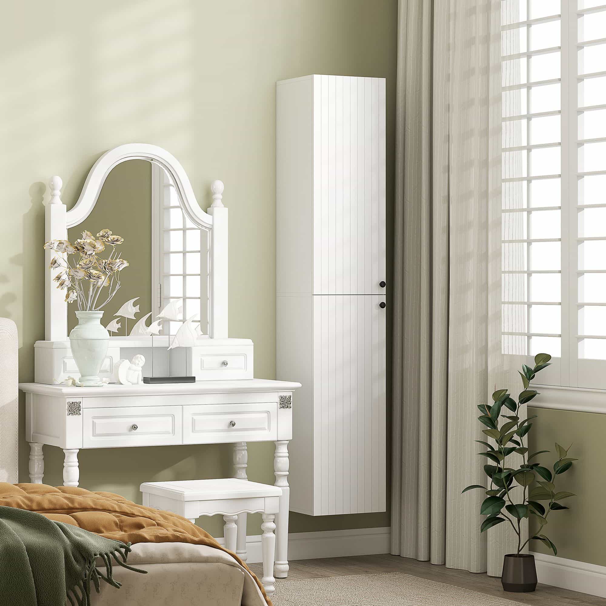 4goodz Badkamerkast Wandgemonteerd - gelakt - 6 planken - MDF - Wit