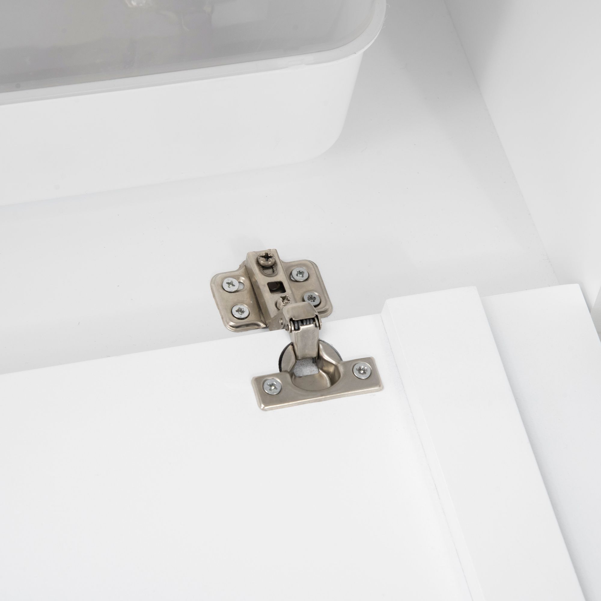 PawHut Kattenbak Kast met 2 Planken en Magnetische Deur - Wit