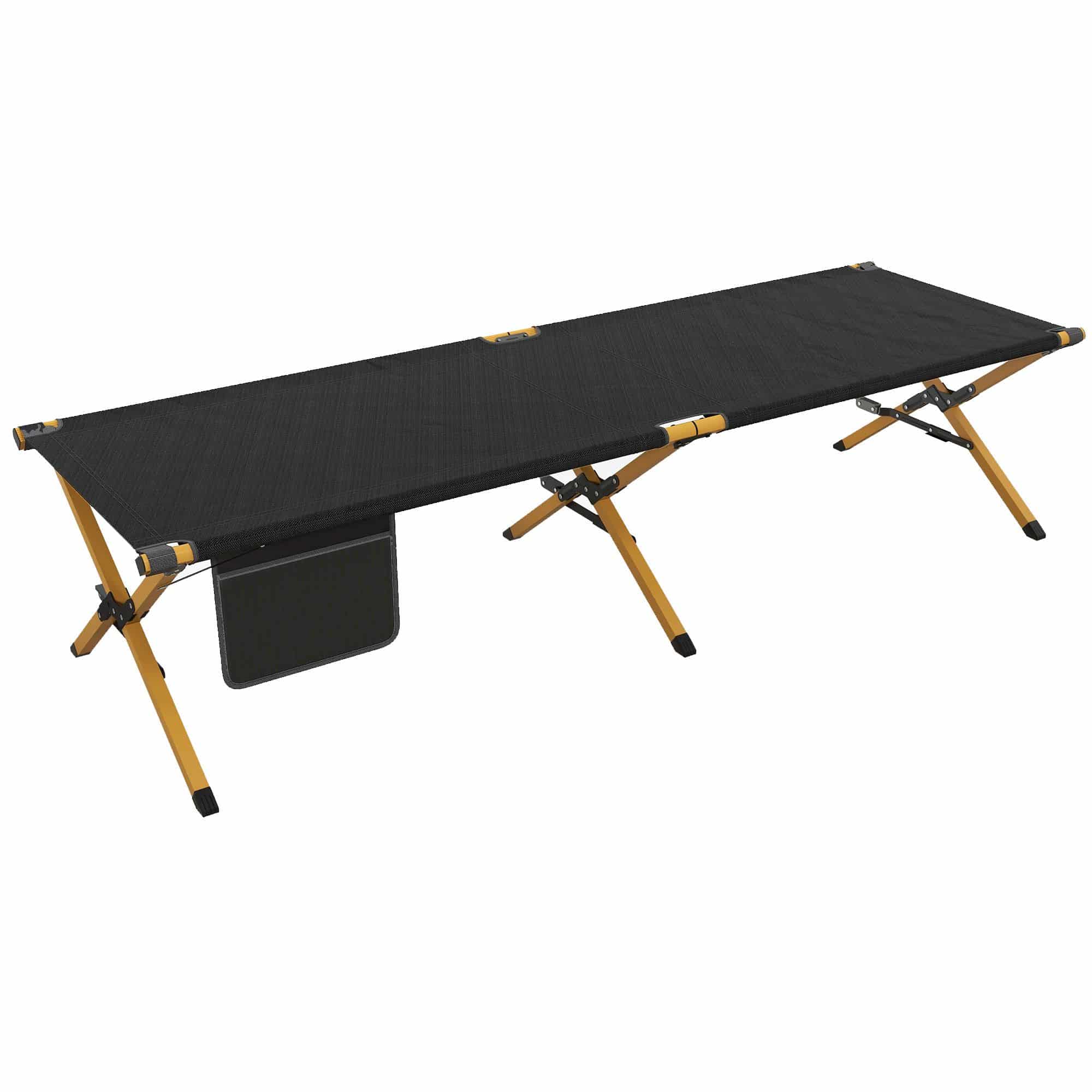 Veldbed Stretcher inklapbaar - Aluminium - 196x64x45 cm - Max 200 kg - Zwart