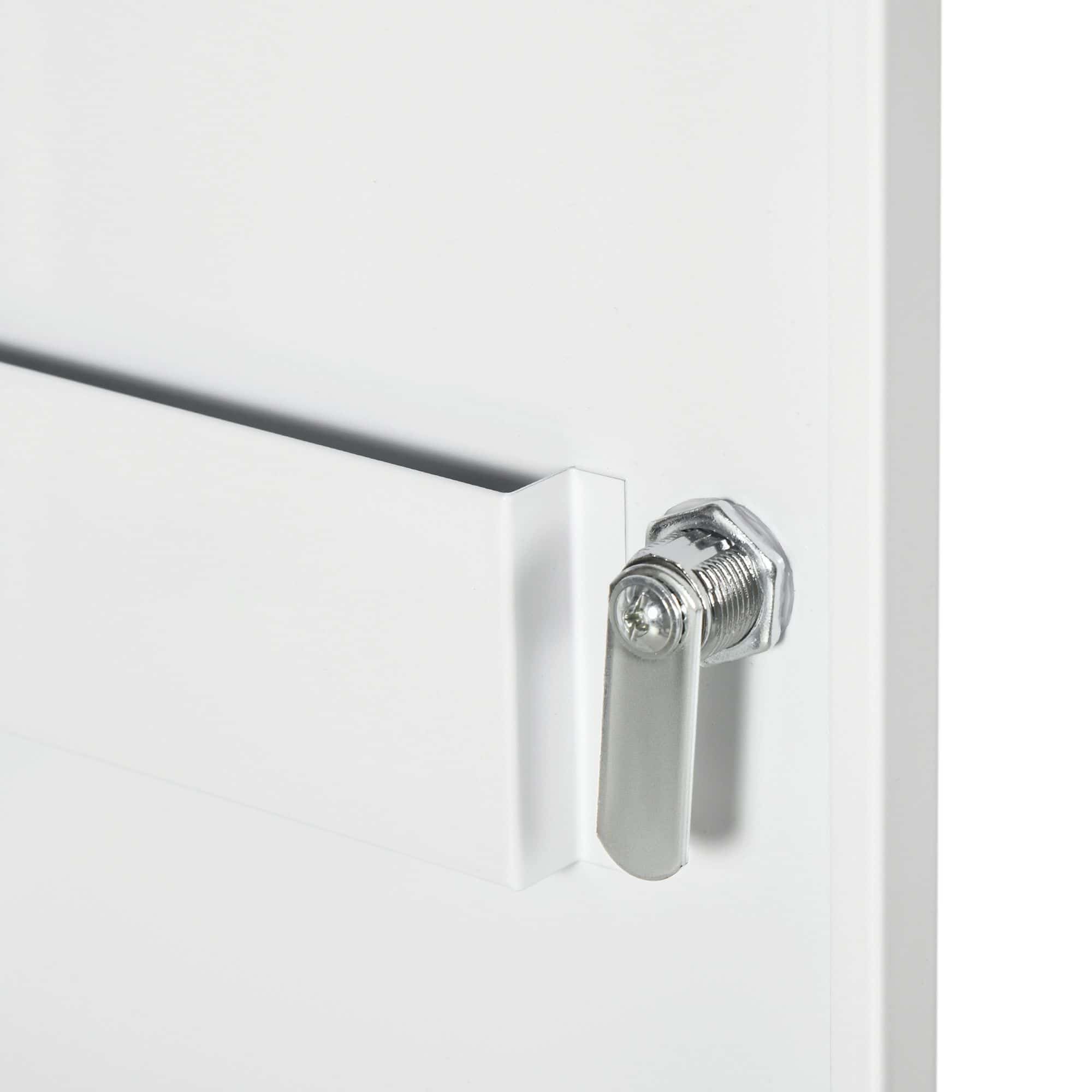 4goodz Medicijnkastje EHBO-kastje met slot RVS 15x40x53 cm - Wit