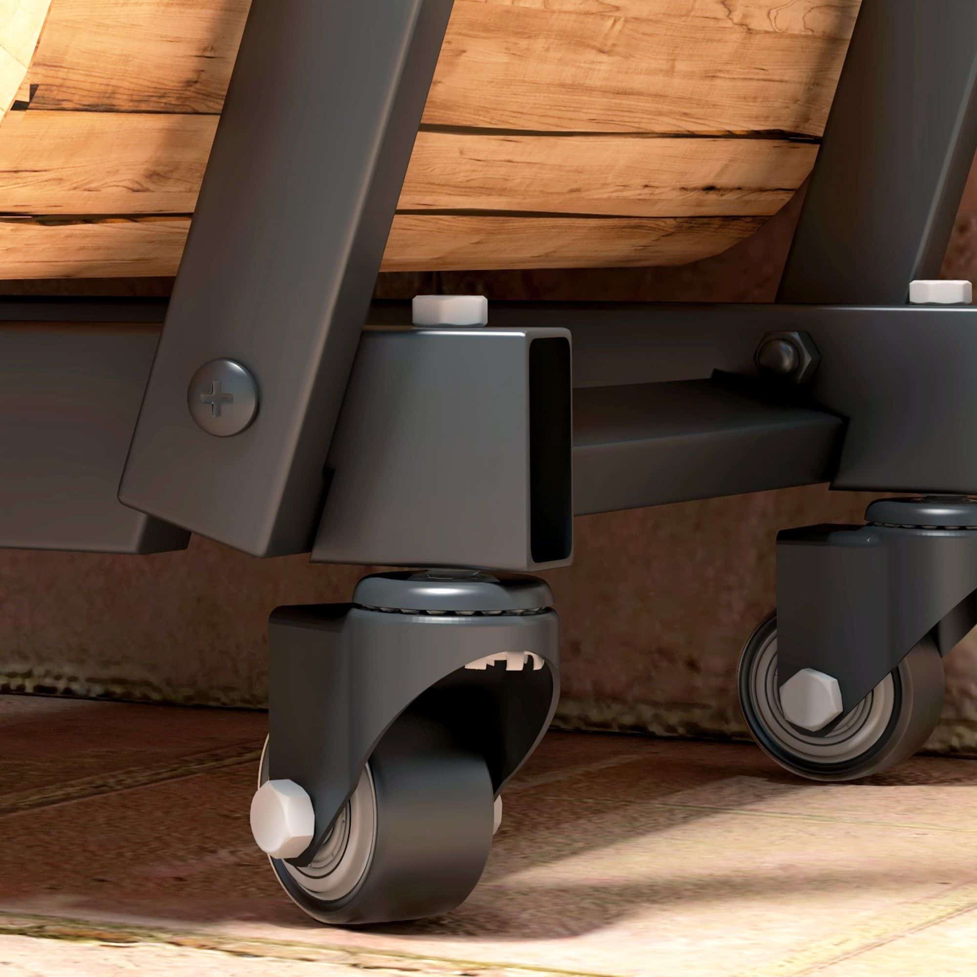 Haardhoutrek Metaal Verrijdbaar met wielen - 79 x 30 x 81 cm - zwart Haardhoutrek Metaal Verrijdbaar met wielen - 79 x 30 x 81 cm - zwart