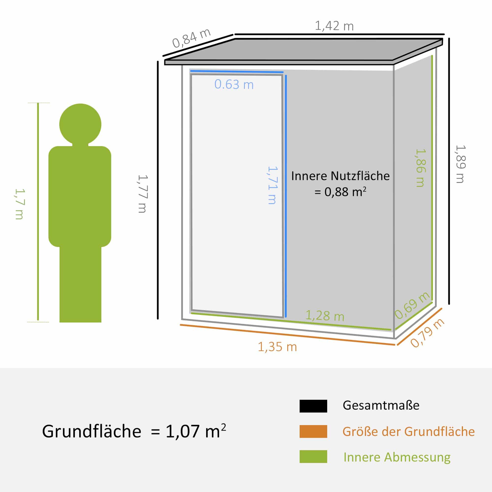 4goodz Outsunny Stalen Tuinkast Balkonkast 84x142x189 cm - Grijs