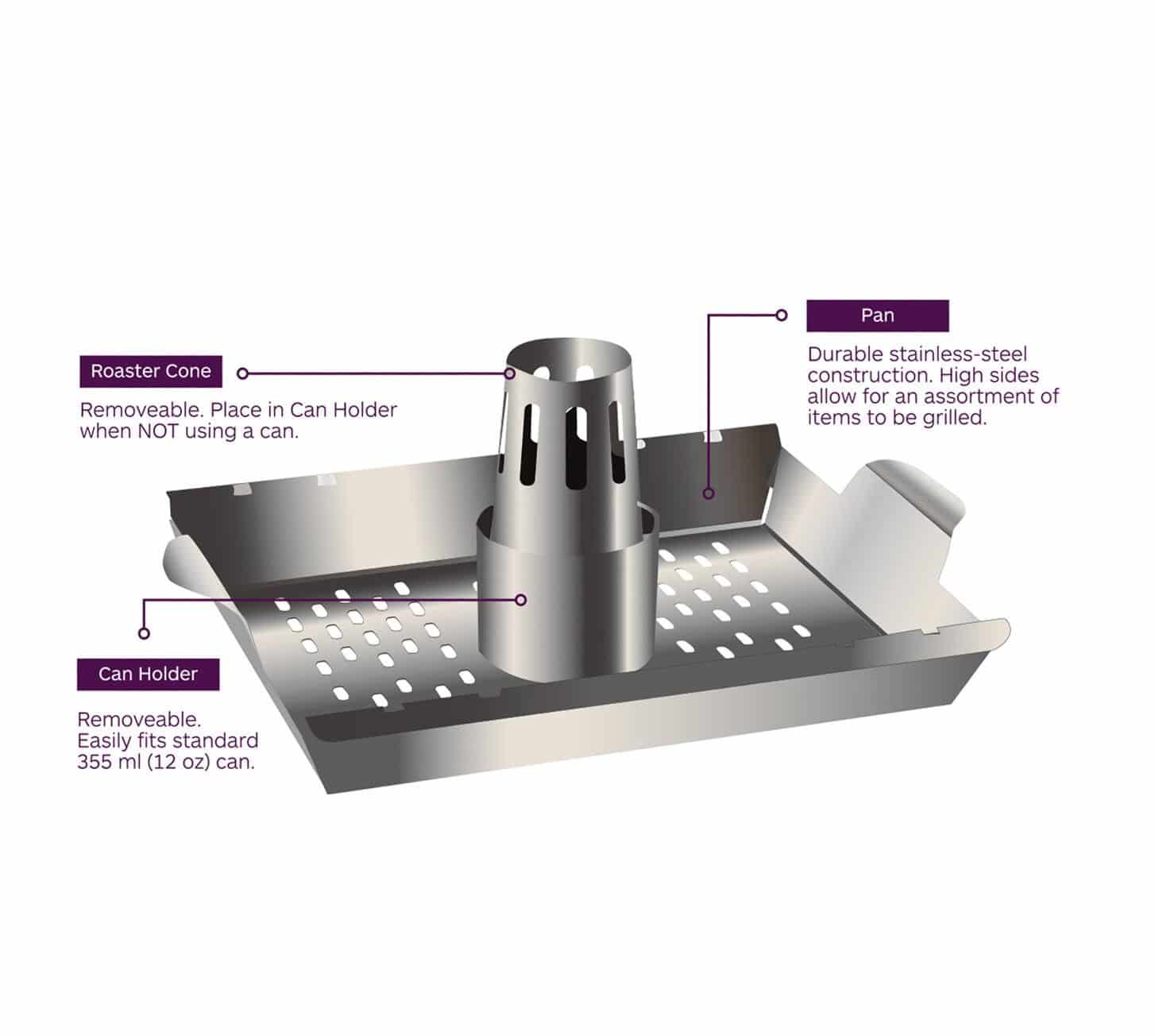 4cookz® 3-in-1 RVS BBQ groenterooster/Kiprooster - Chicken on Beercan