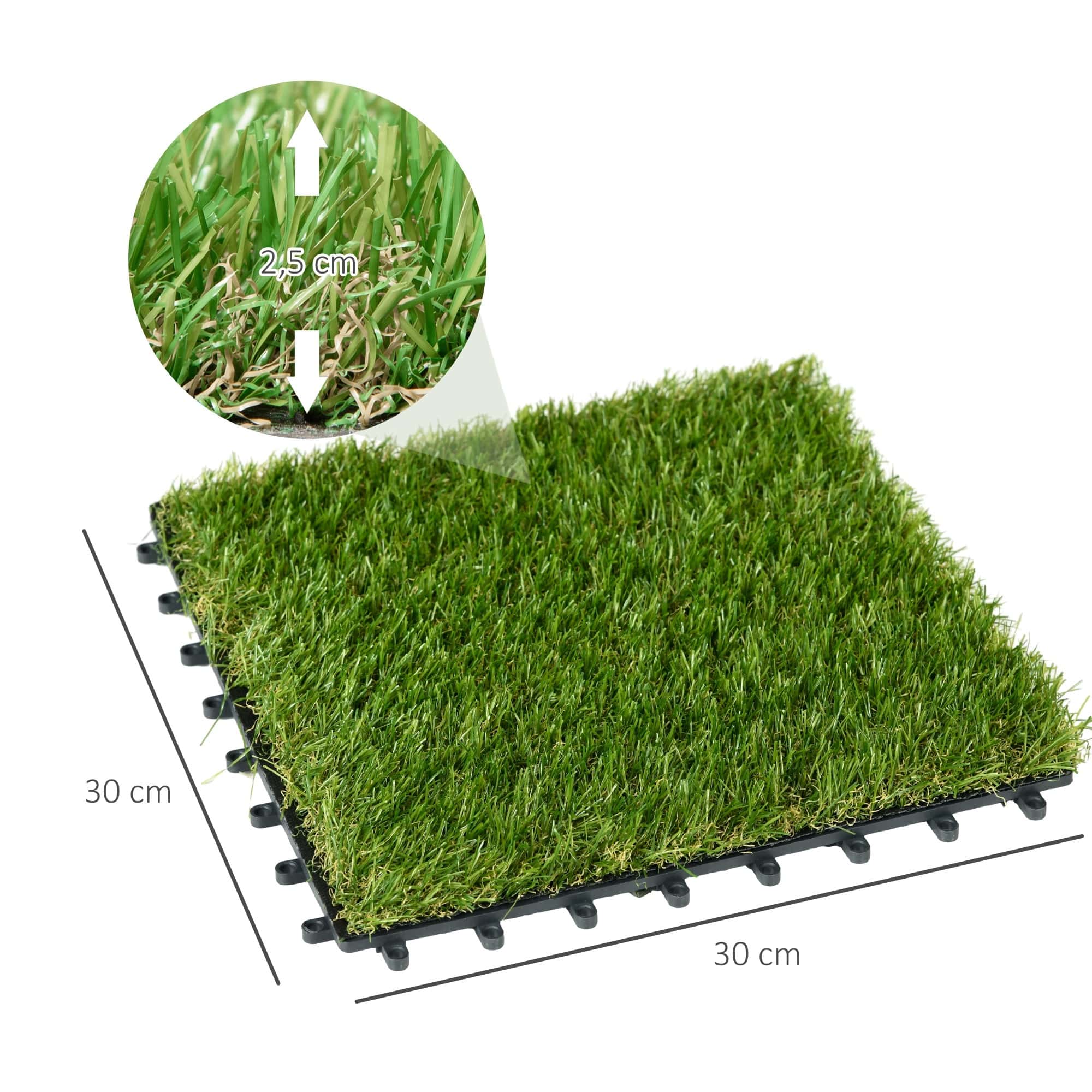 4goodz kunstgras 10st 30x30 cm dus 0,9 m2 - groen 4goodz kunstgras 10st 30x30 cm dus 0,9 m2 - groen