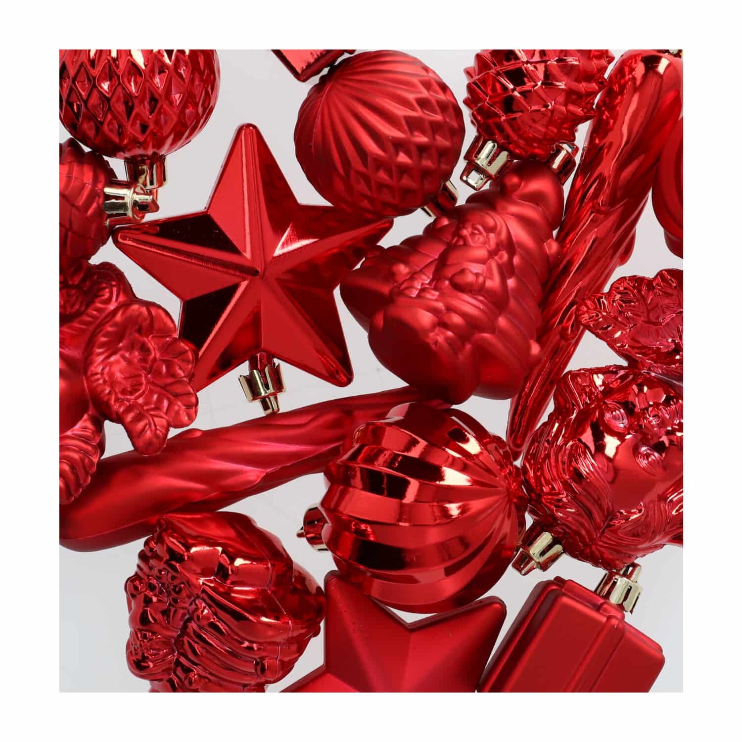 4goodz 16-delige Decoratieve Kerstballenset plastic - Rood