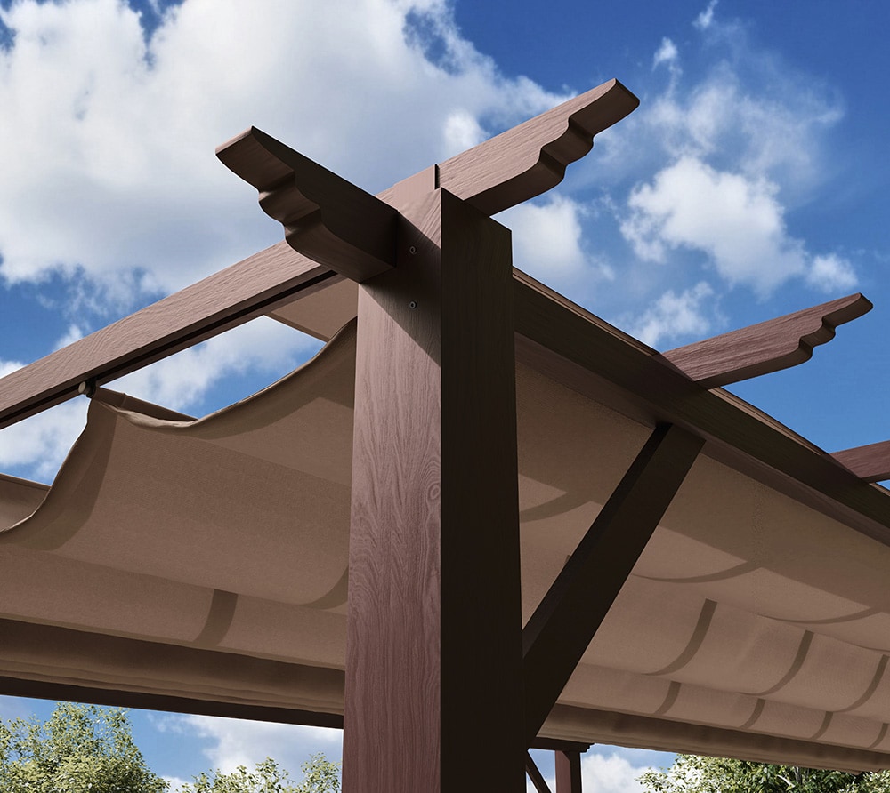 Paragon Outdoor Aluminium Pergola Florida 1111 - Houtlook - 350x350x235cm - donkerbruin