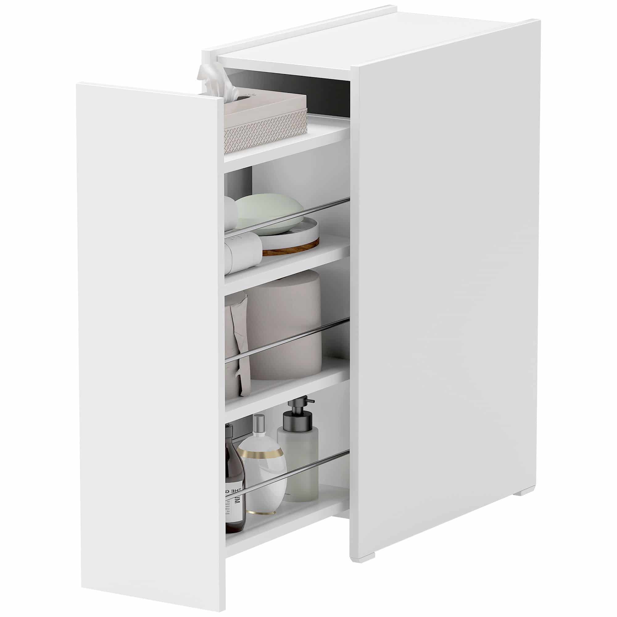 Apothekerkast Badkamerkast Vrijstaand 47x25x66 cm - Wit