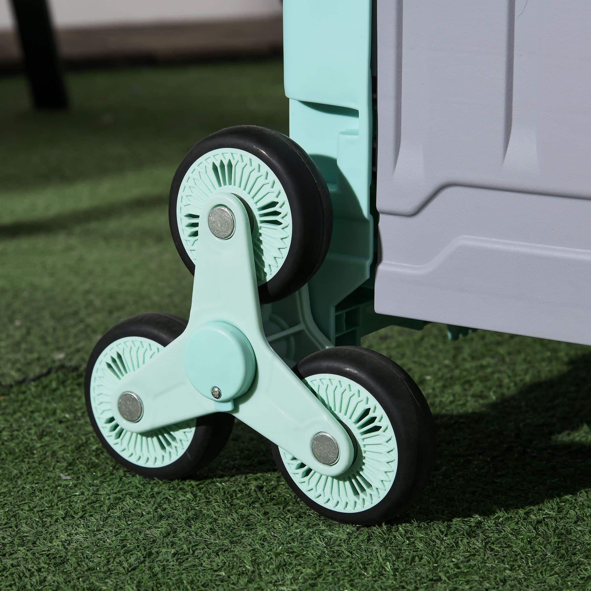4goodz Winkelwagen Vouwkrat Trapklimmer Opvouwbaar max. 65 Kg Belastbaar - Mintgroen