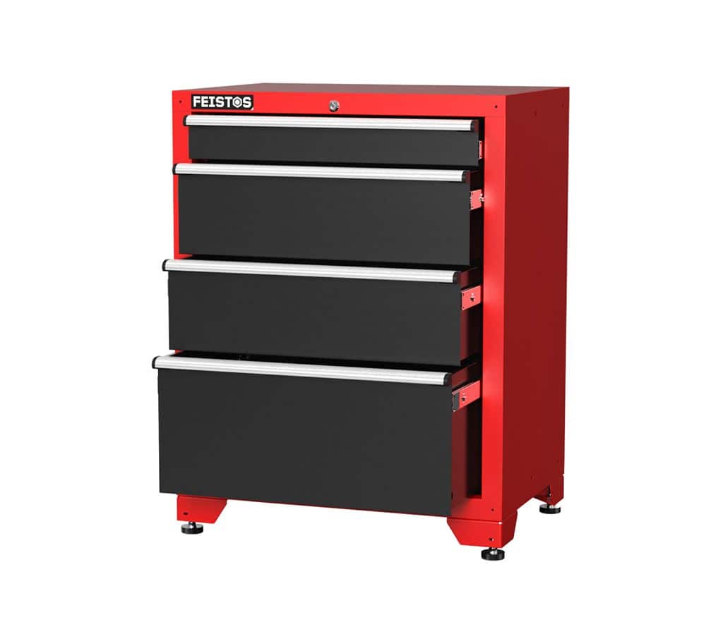 Feistos Gereedschapswand Hoge kast Juno 11 - 46x396x198cm - Zwart/Rood