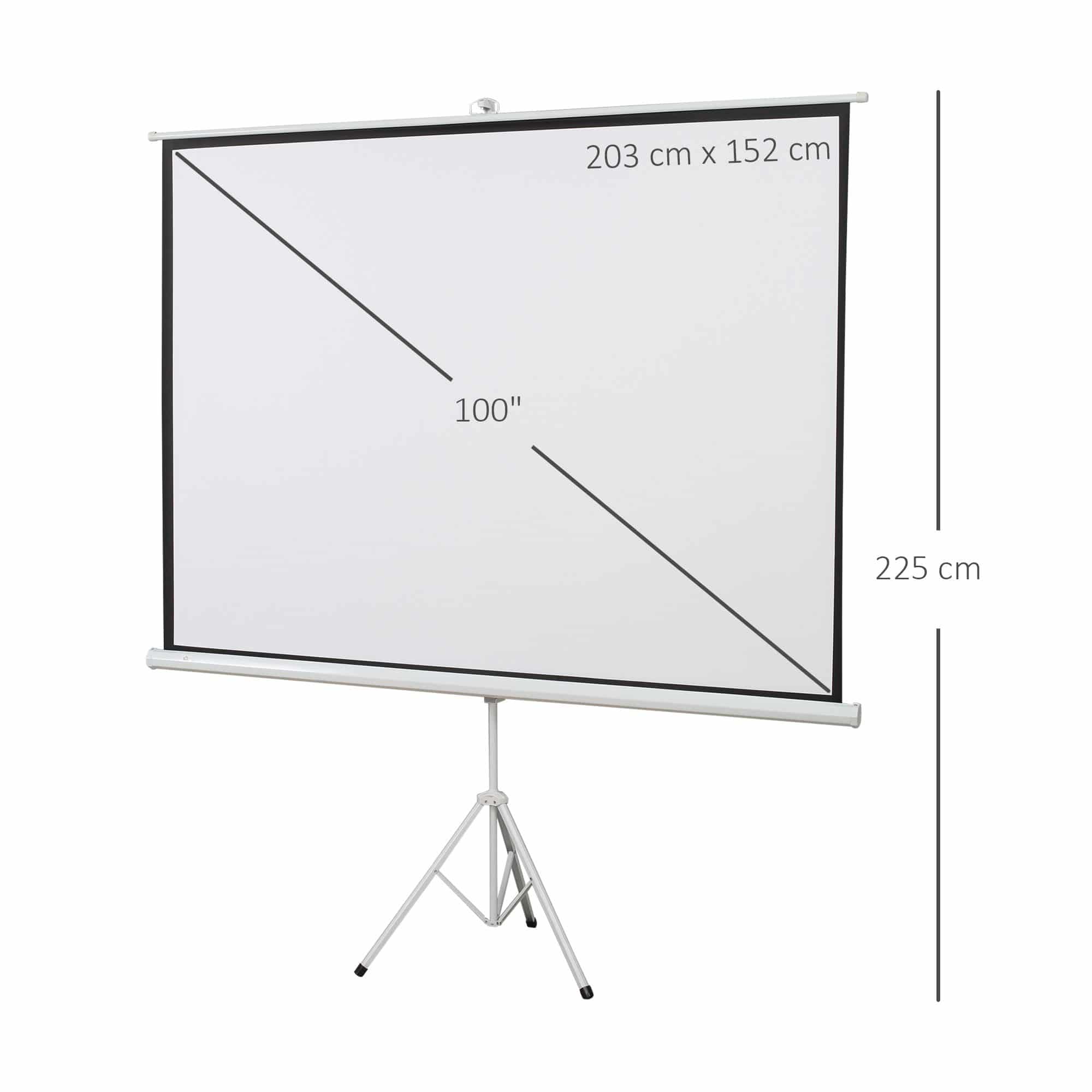 4goodz HD Beamer Projectiescherm Staand 100 inch - 203x152 cm - Wit