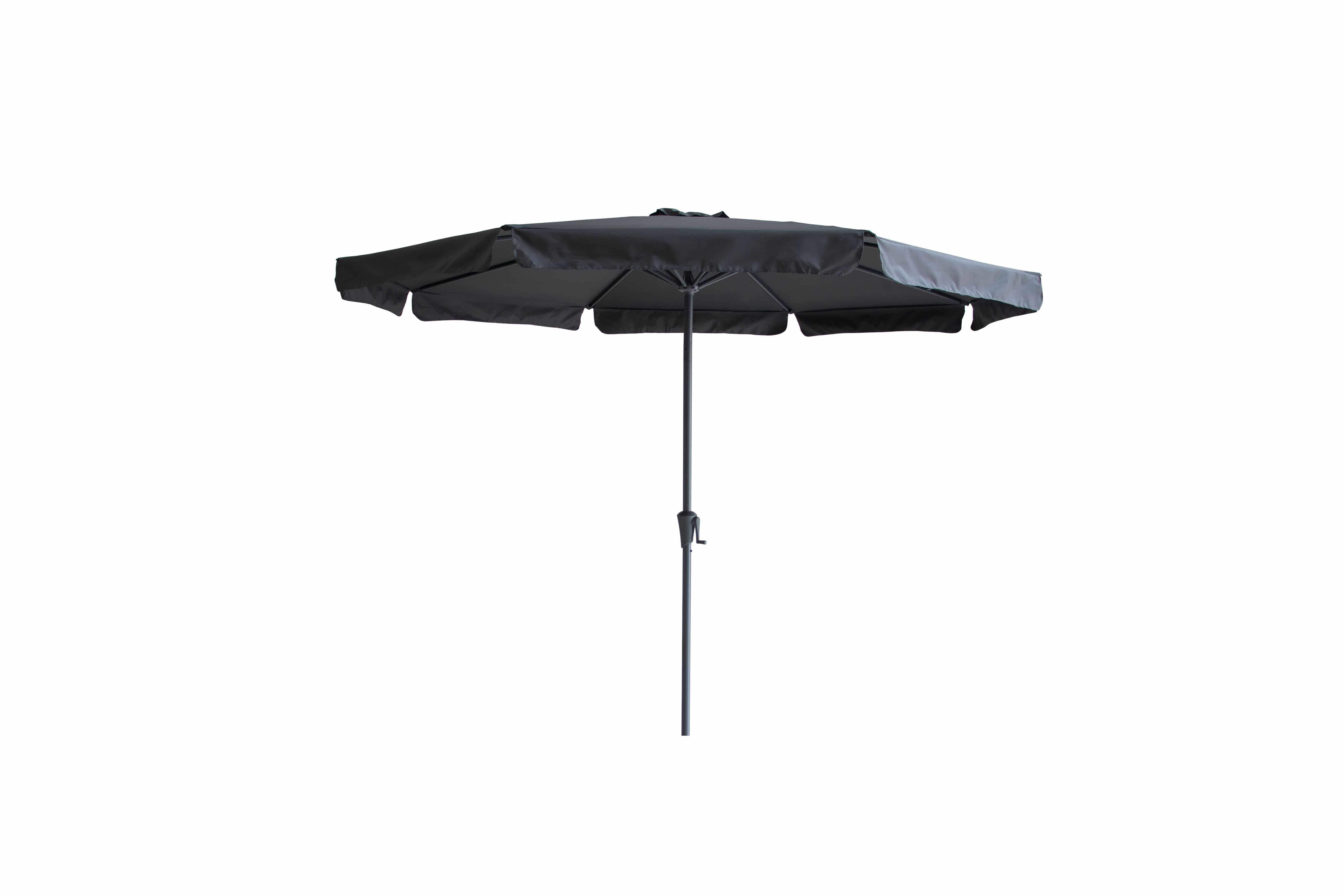 4gardenz® Parasol Rond 300 cm met Volant - Kantelbaar - Antraciet