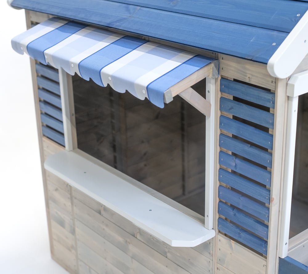 Wendi Toys Houten speelhuis - Strandwinkel - Blauw - Voor buiten / tuin