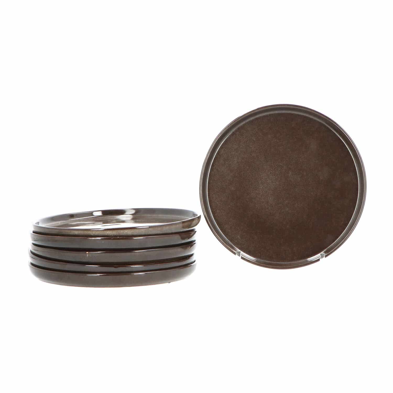 6 persoons 18-delig servies Terre Bruin Geglazuurd Keramiek 6 persoons 18-delig servies Terre Bruin Geglazuurd Keramiek