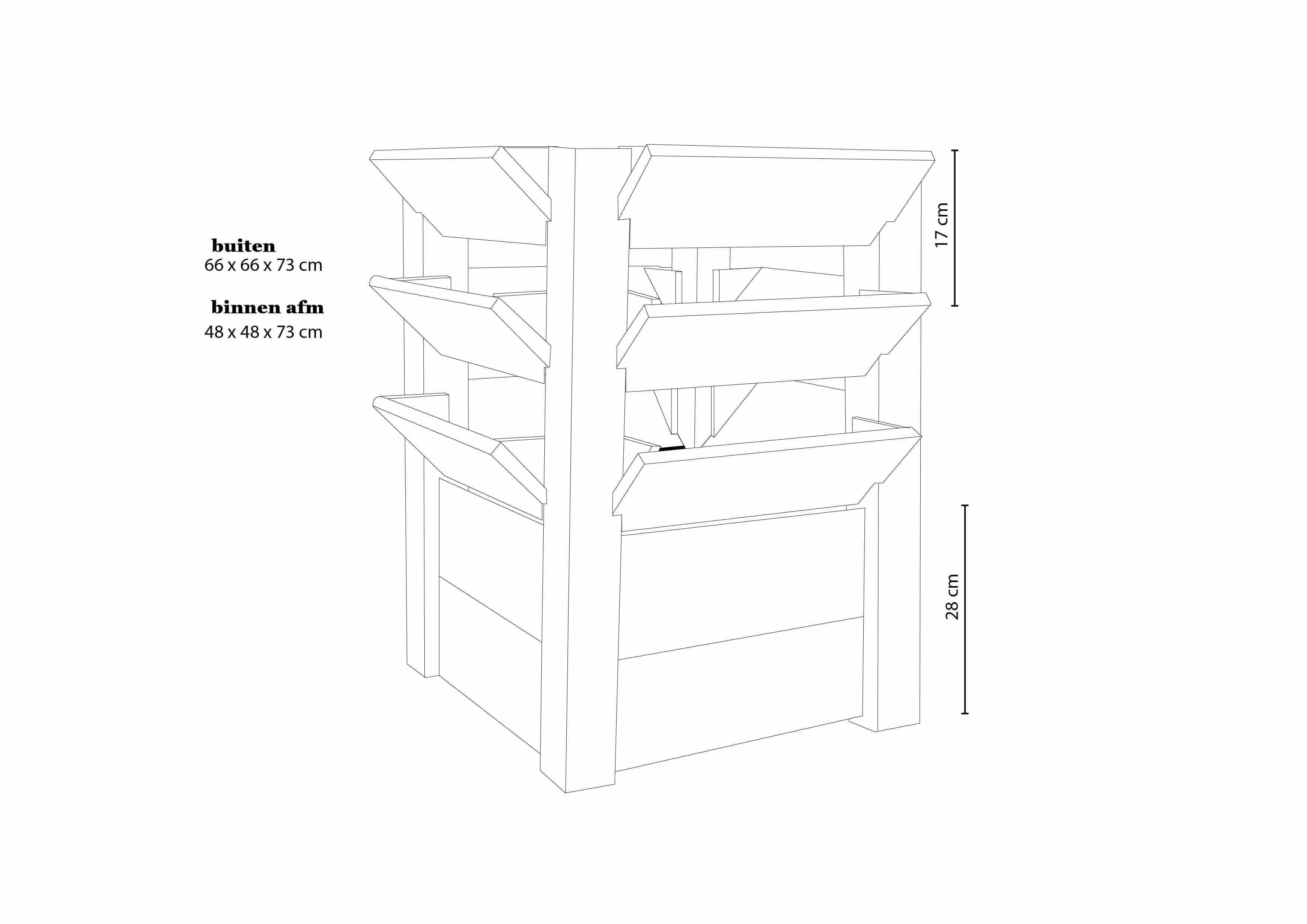 Westmann verhoogde plantenbak Premium L - 66x66x73 cm
